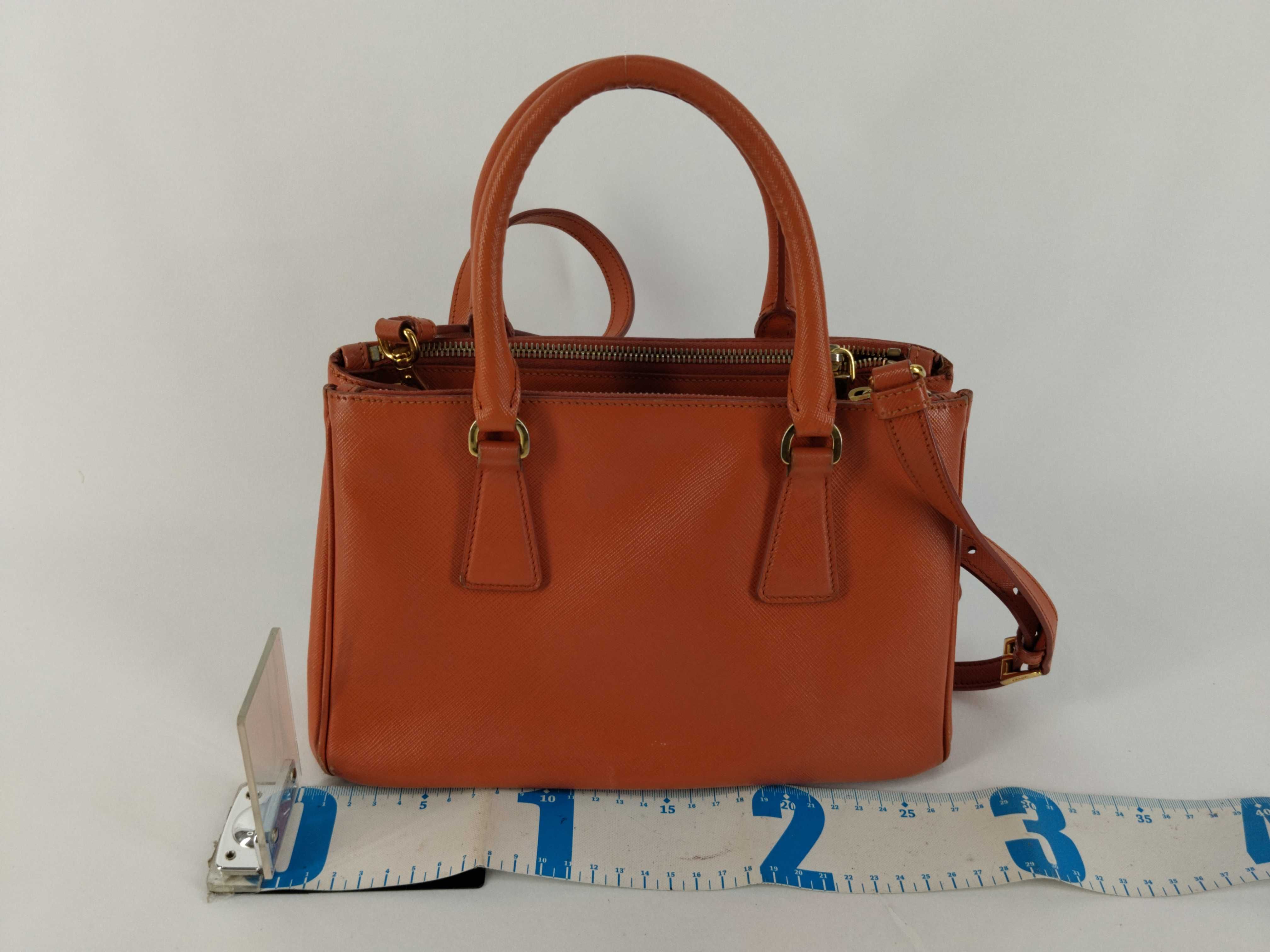 2-way bag with long strap, Saffiano leather, Luxe Pallas, orange handbag — view 2
