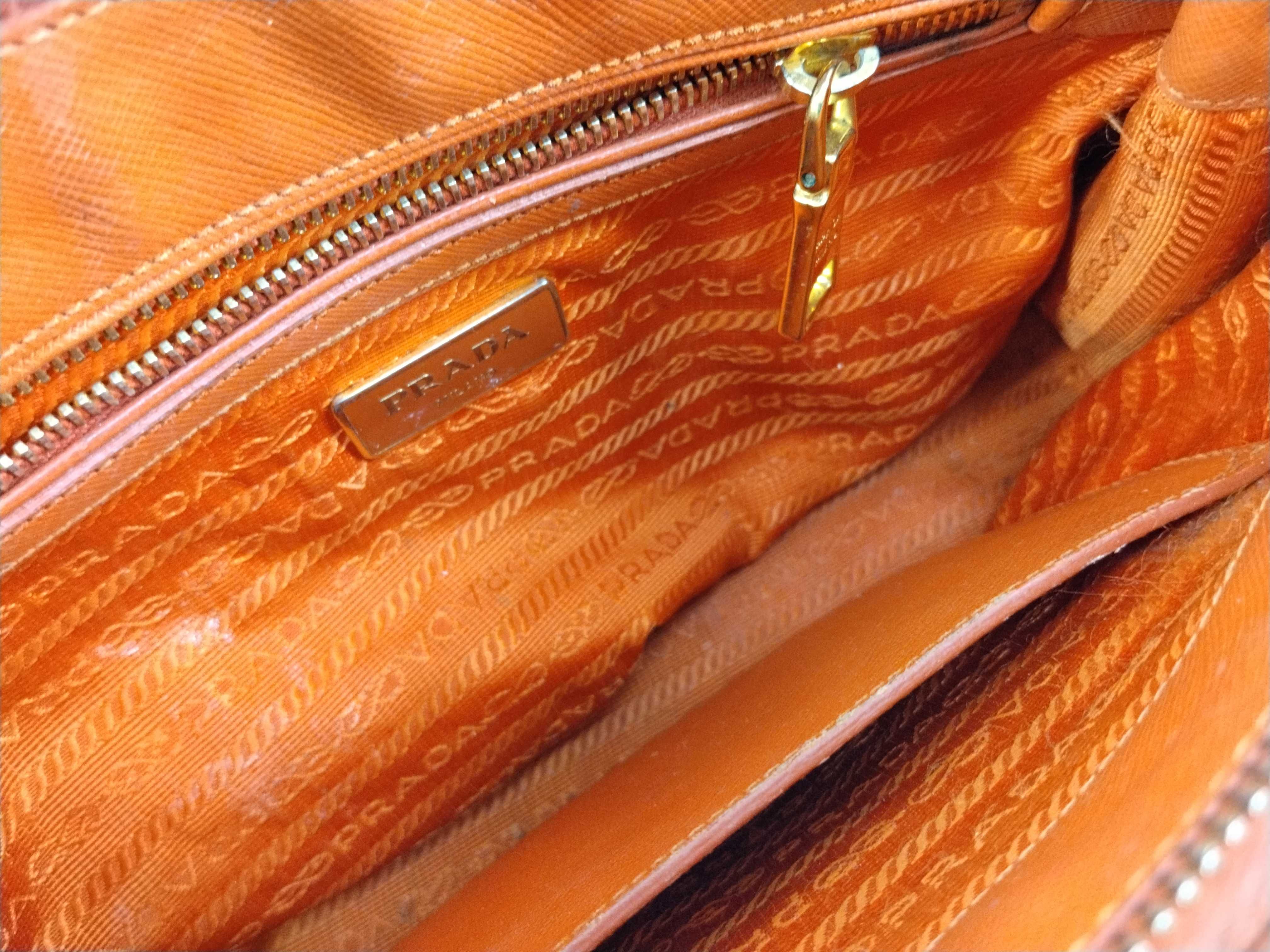 2-way bag with long strap, Saffiano leather, Luxe Pallas, orange handbag — view 11
