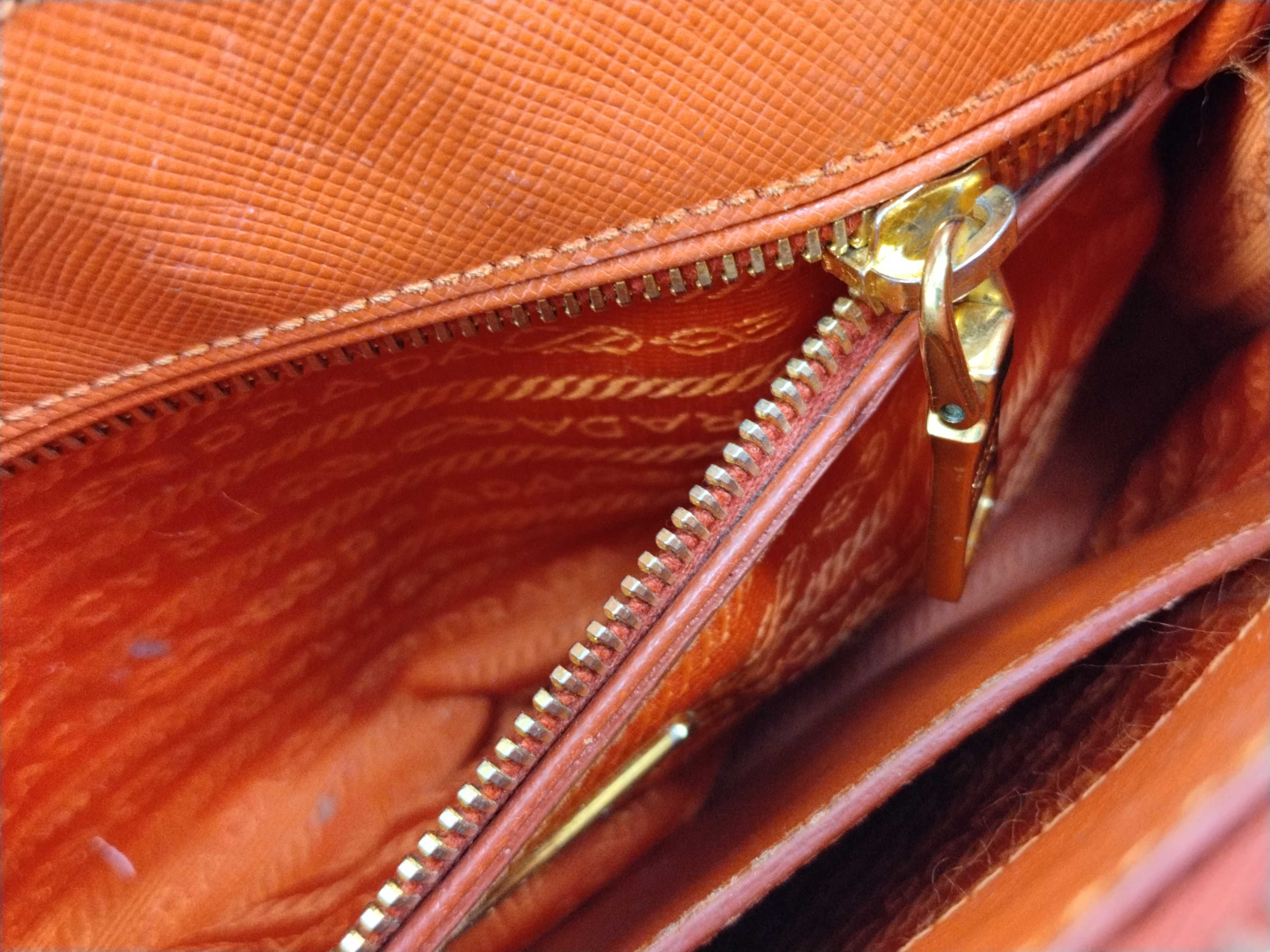 2-way bag with long strap, Saffiano leather, Luxe Pallas, orange handbag — view 13