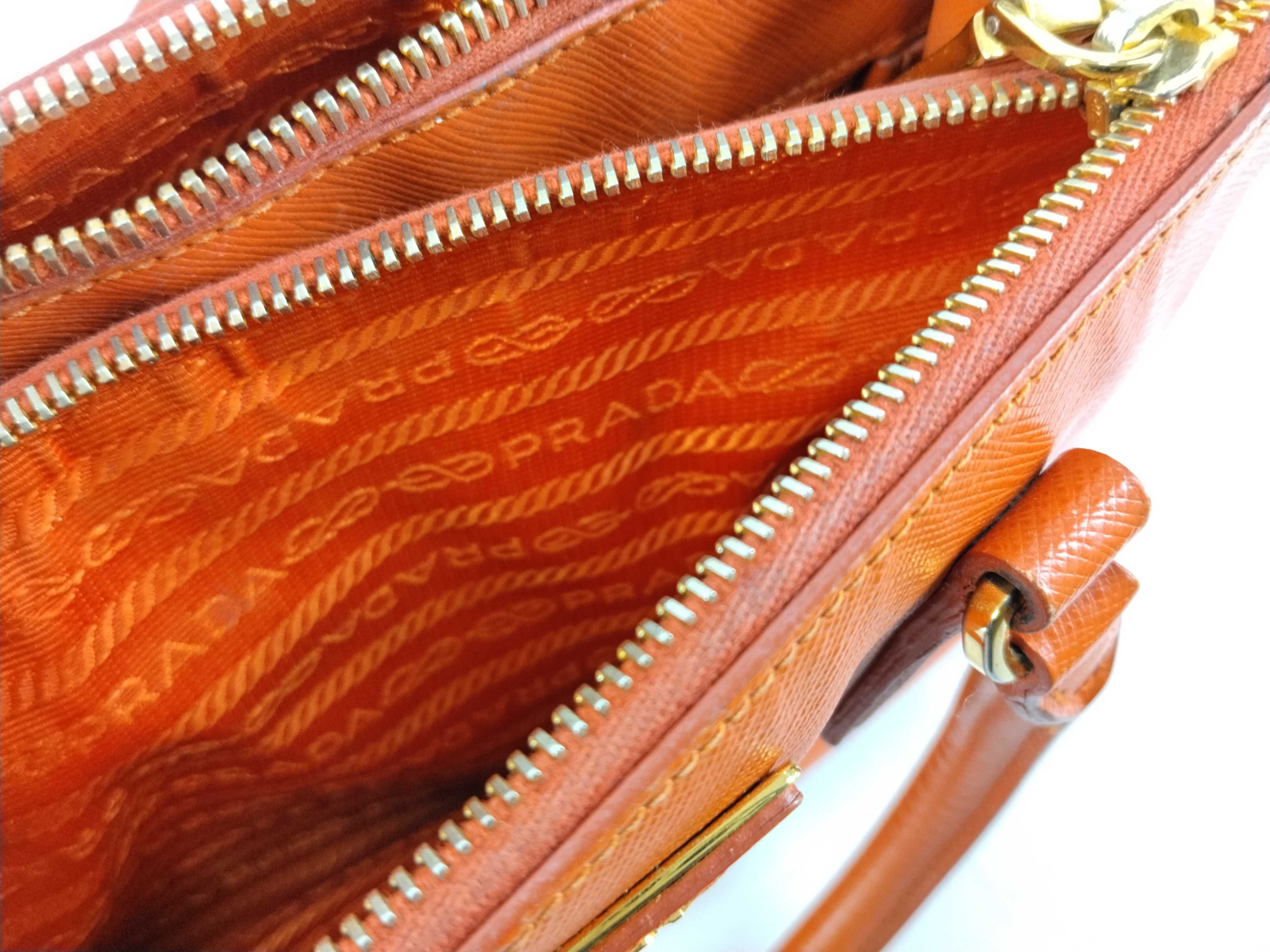 2-way bag with long strap, Saffiano leather, Luxe Pallas, orange handbag — view 15