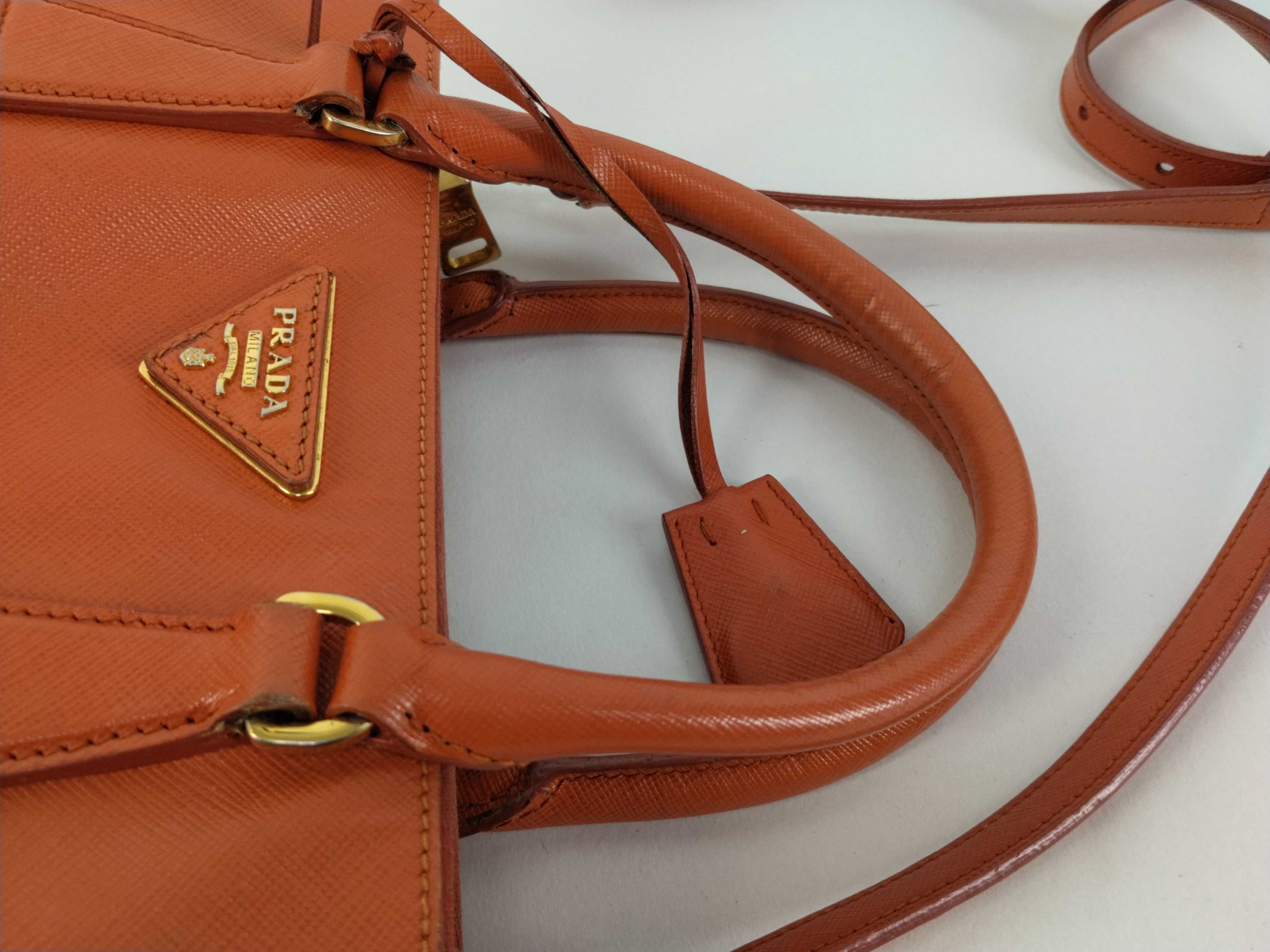 2-way bag with long strap, Saffiano leather, Luxe Pallas, orange handbag — view 4