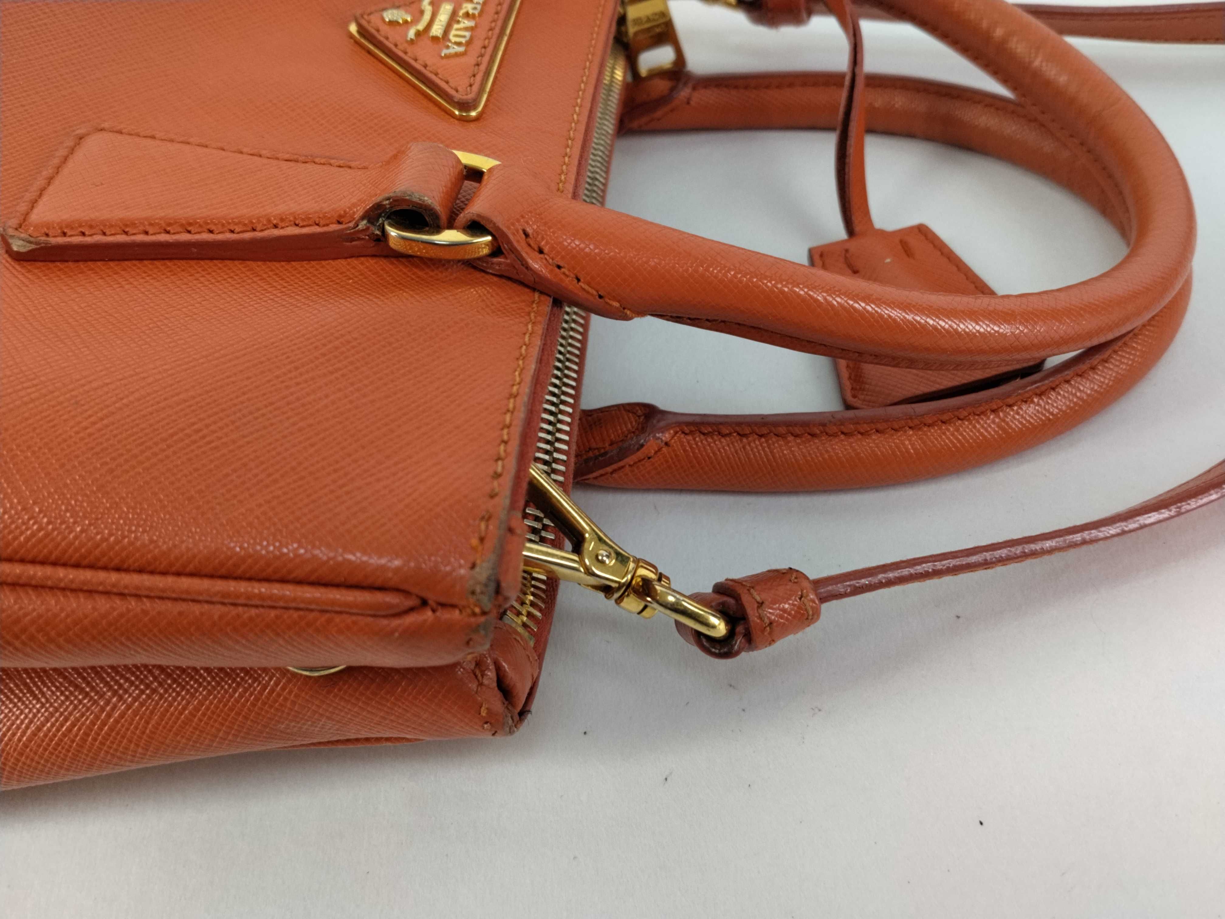2-way bag with long strap, Saffiano leather, Luxe Pallas, orange handbag — view 5