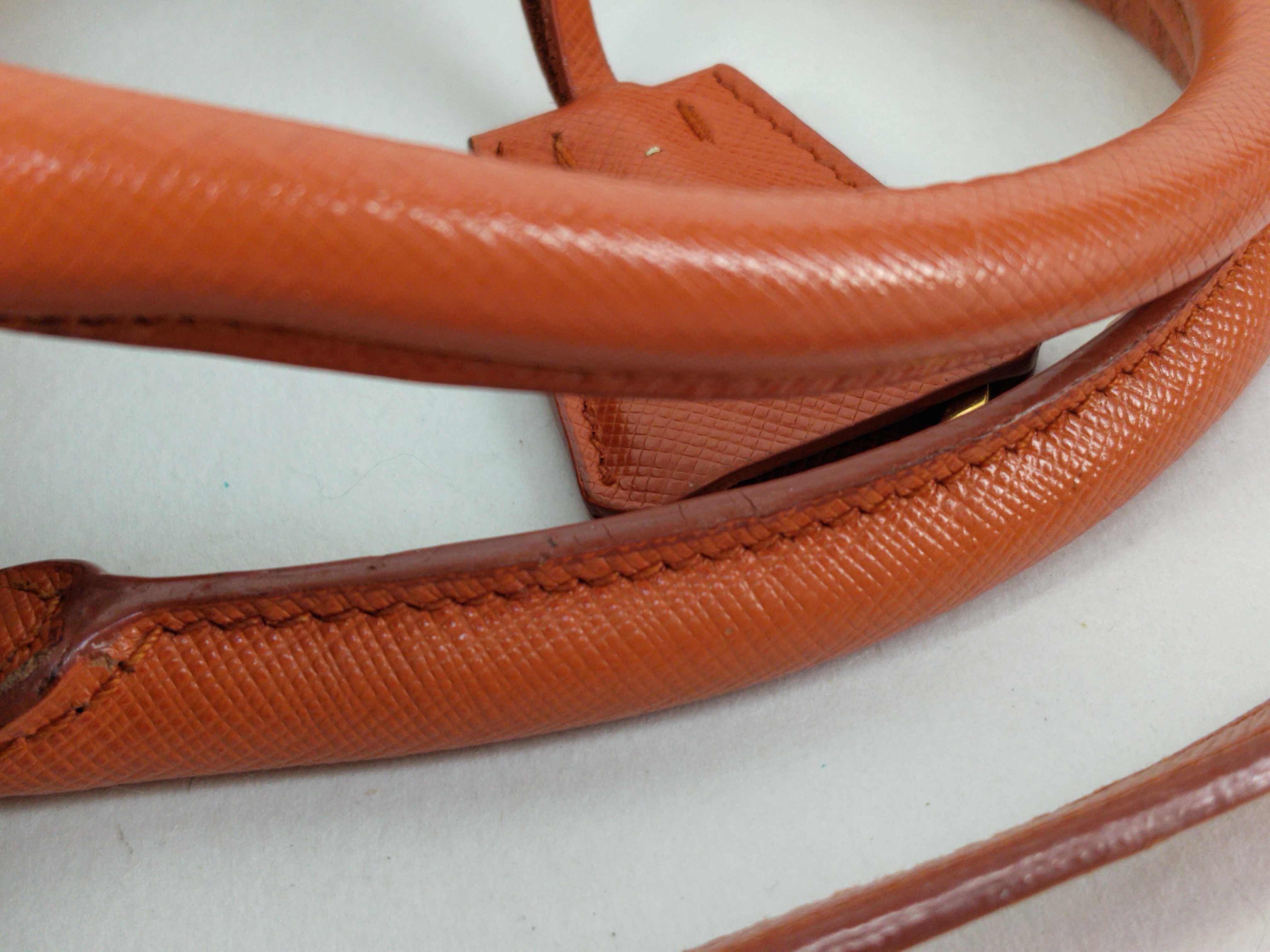 2-way bag with long strap, Saffiano leather, Luxe Pallas, orange handbag — view 6