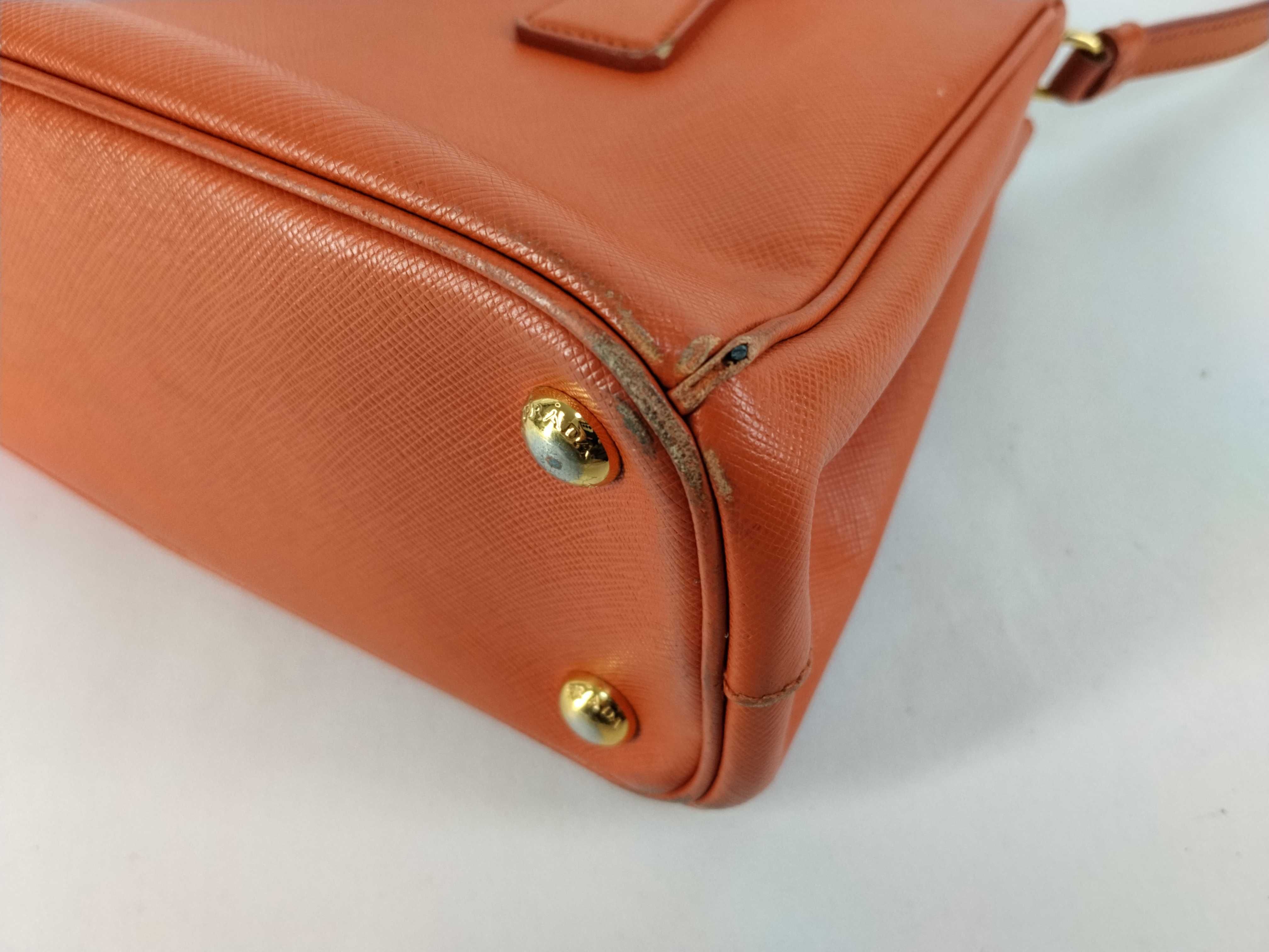 2-way bag with long strap, Saffiano leather, Luxe Pallas, orange handbag — view 7