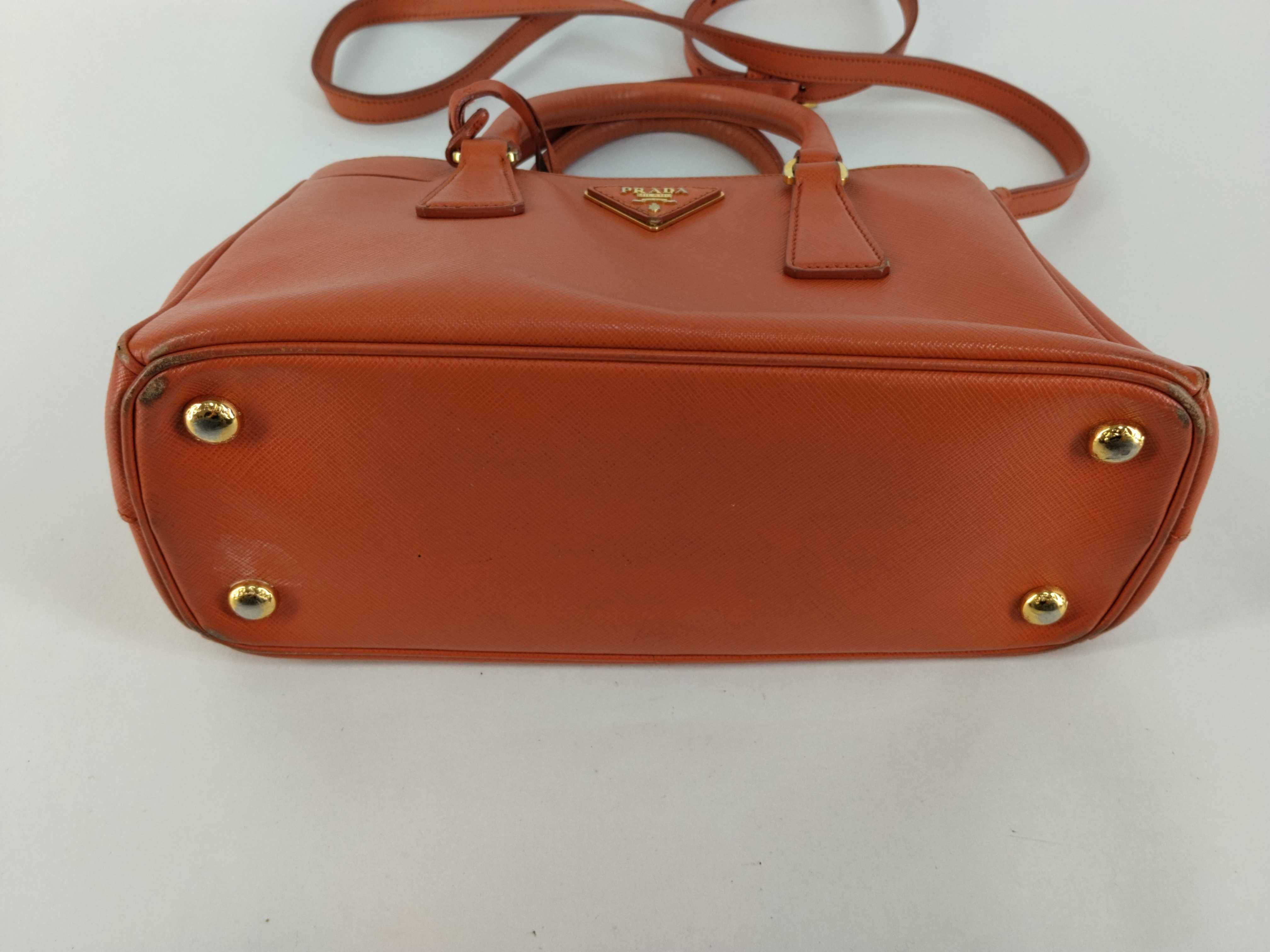 2-way bag with long strap, Saffiano leather, Luxe Pallas, orange handbag — view 8
