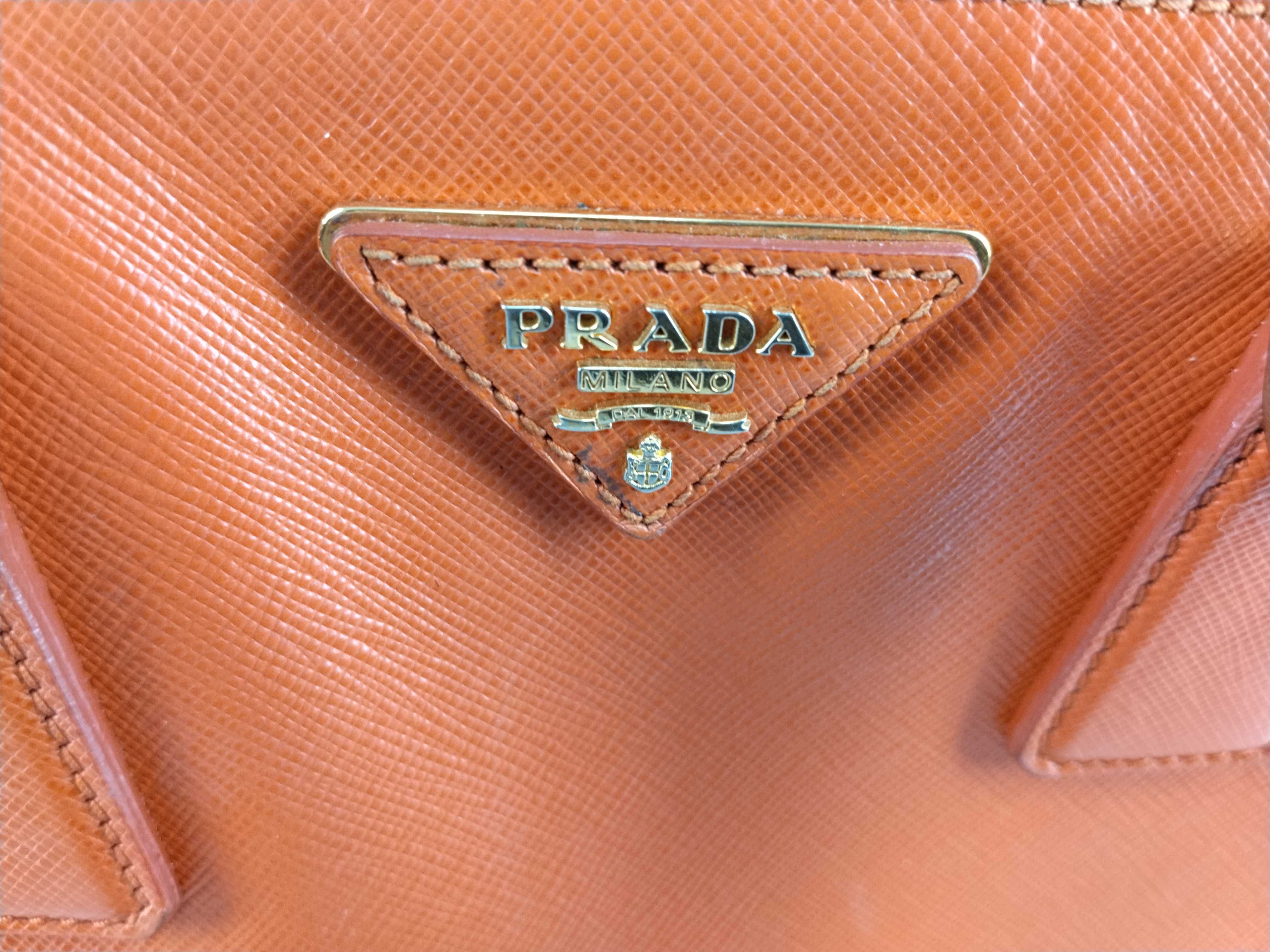 2-way bag with long strap, Saffiano leather, Luxe Pallas, orange handbag — view 9