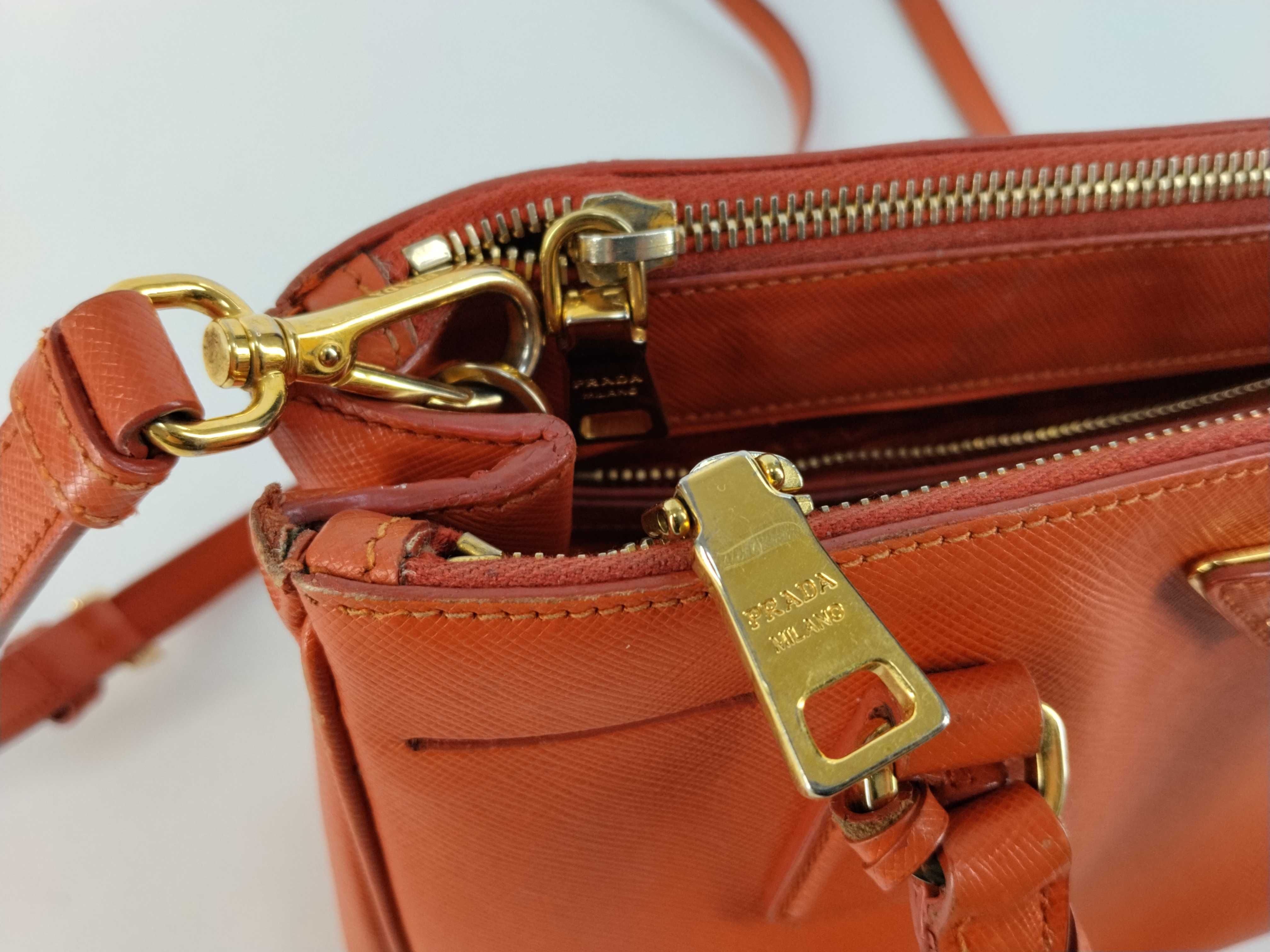 2-way bag with long strap, Saffiano leather, Luxe Pallas, orange handbag — view 10