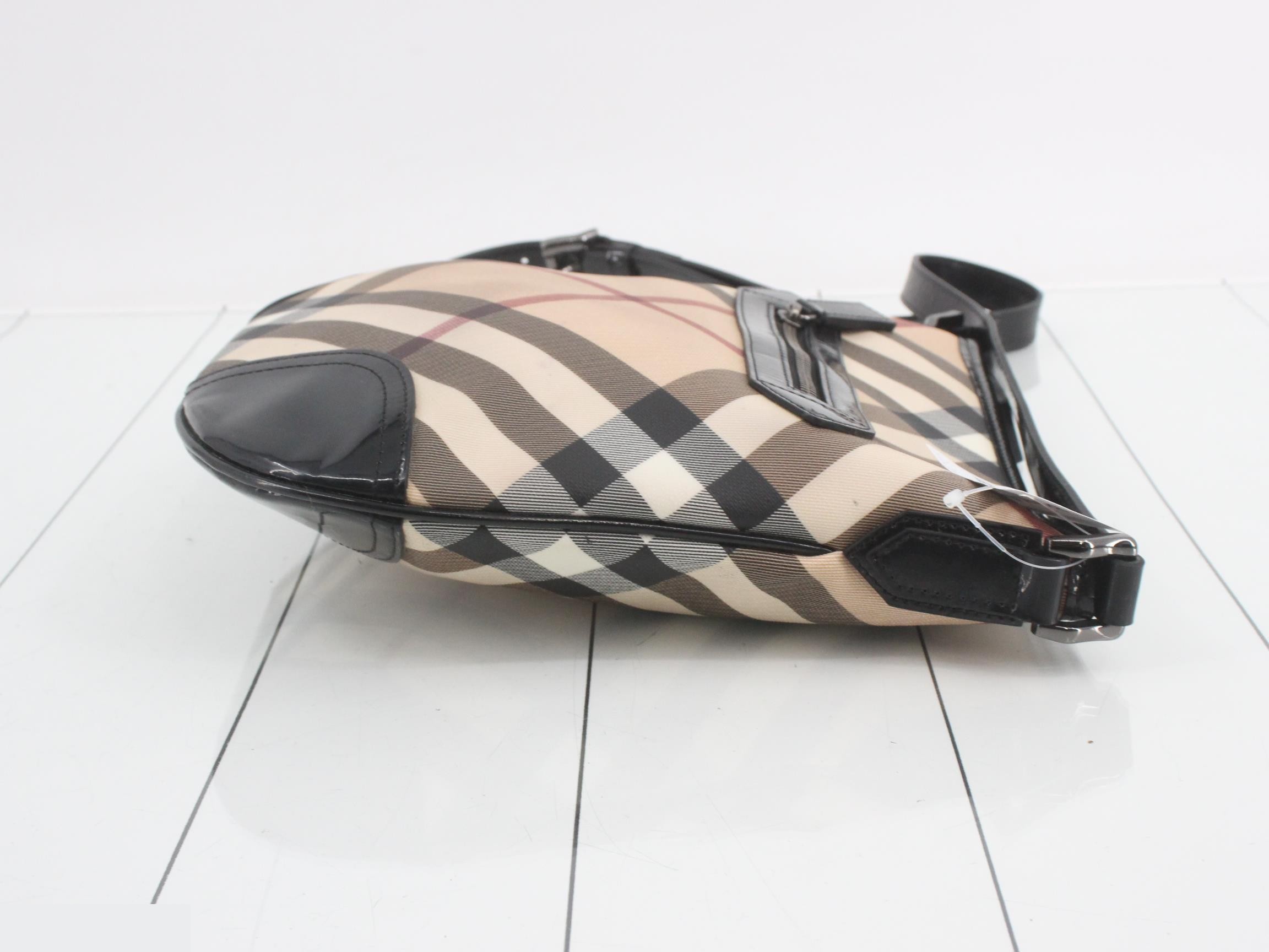 check pattern enamel shoulder bag — view 3