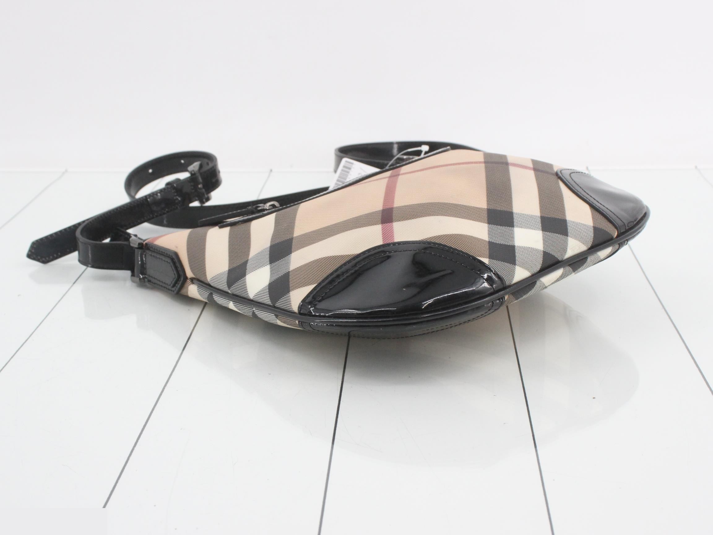 check pattern enamel shoulder bag — view 5