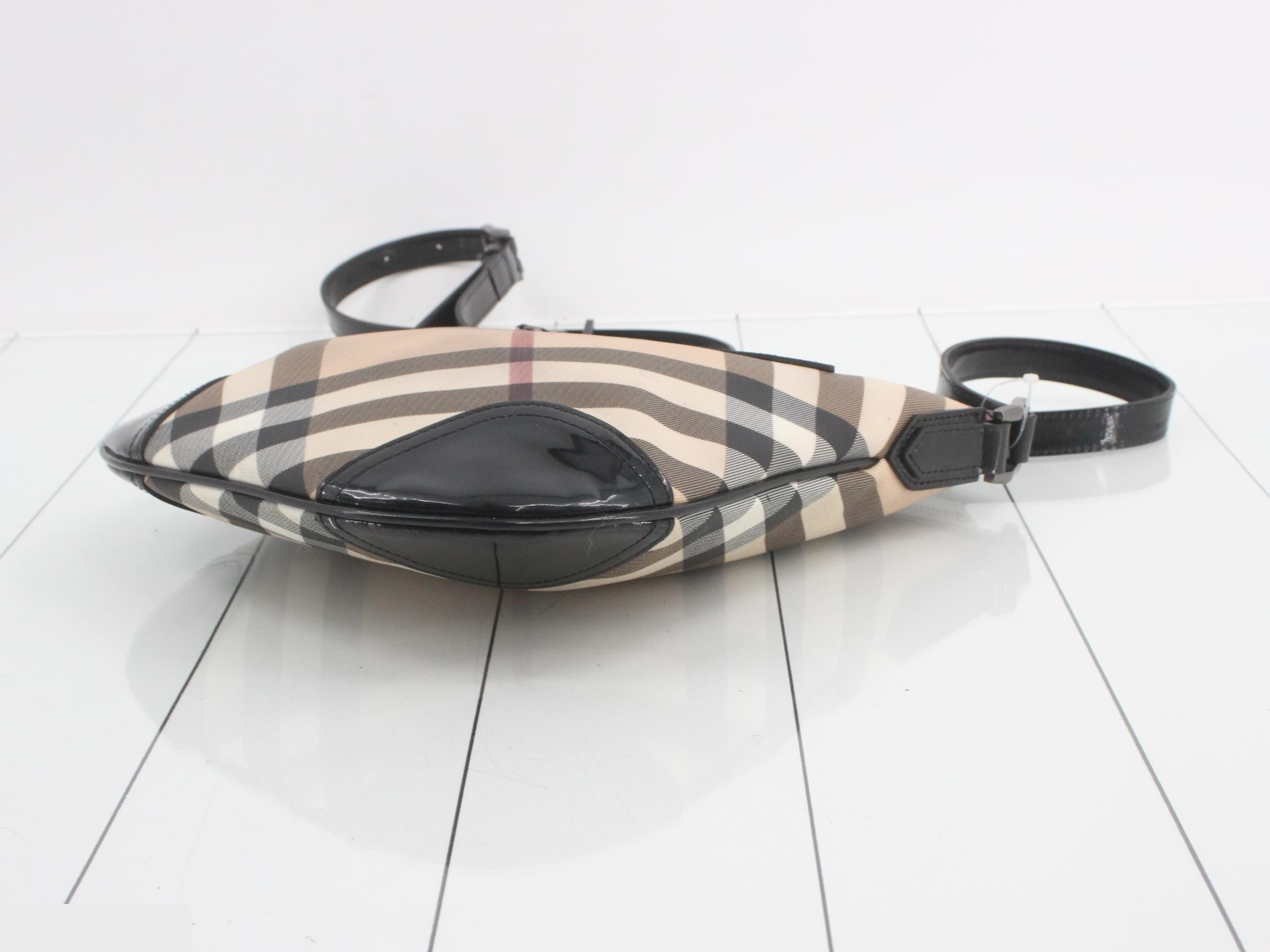check pattern enamel shoulder bag — view 6