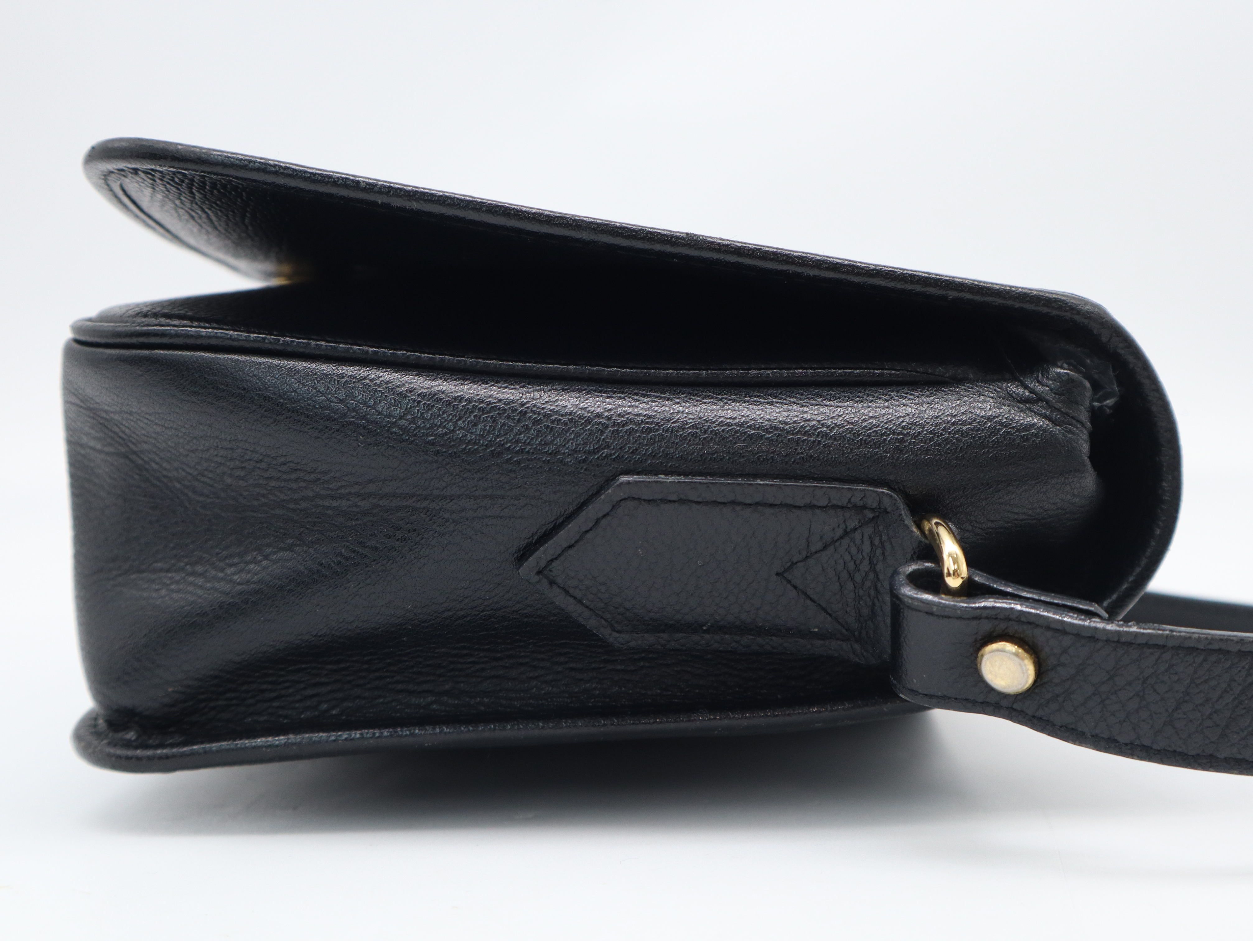 Cassandra Logo Stitch Shoulder Bag, Black — view 4