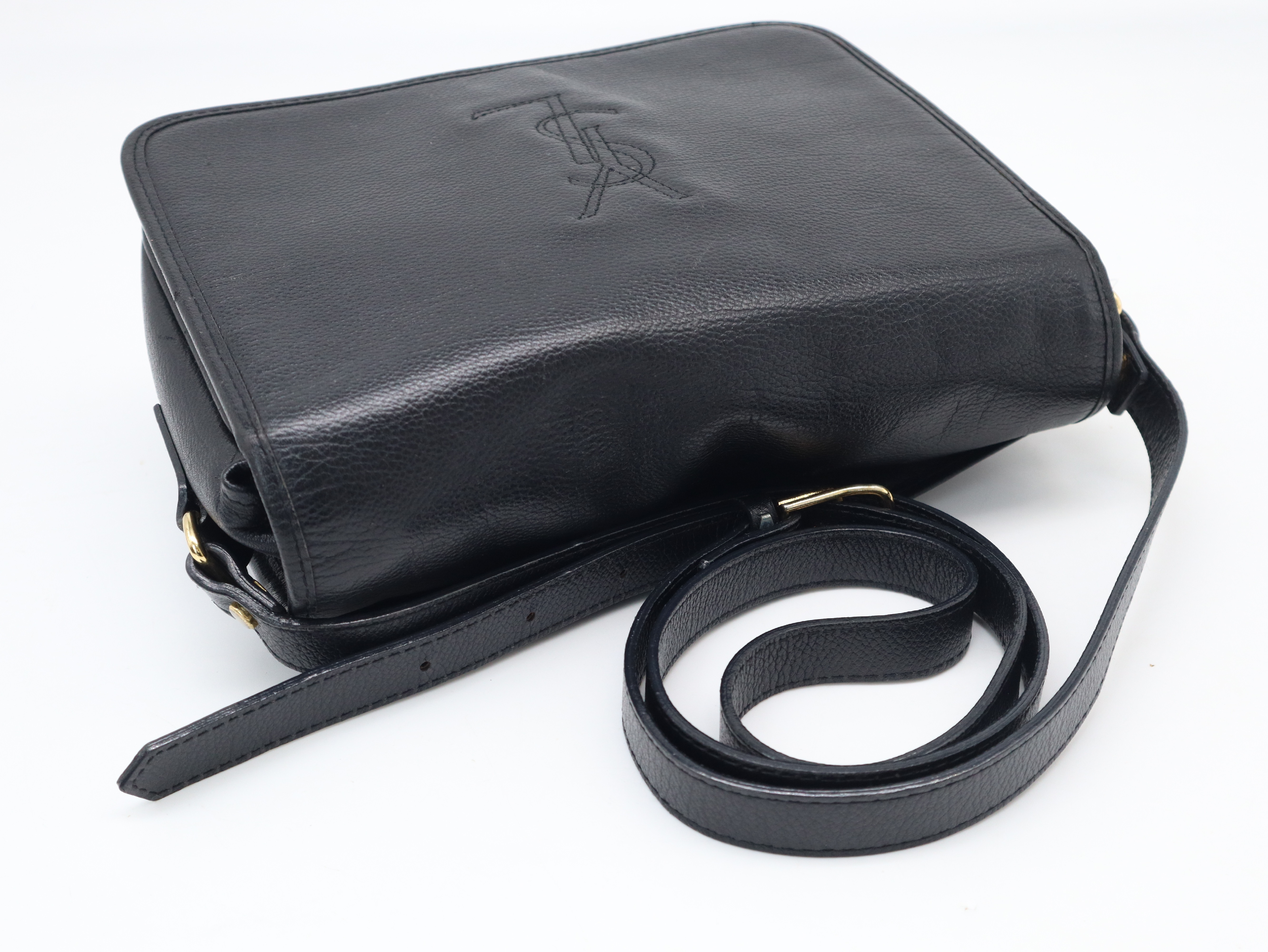 Cassandra Logo Stitch Shoulder Bag, Black — view 6