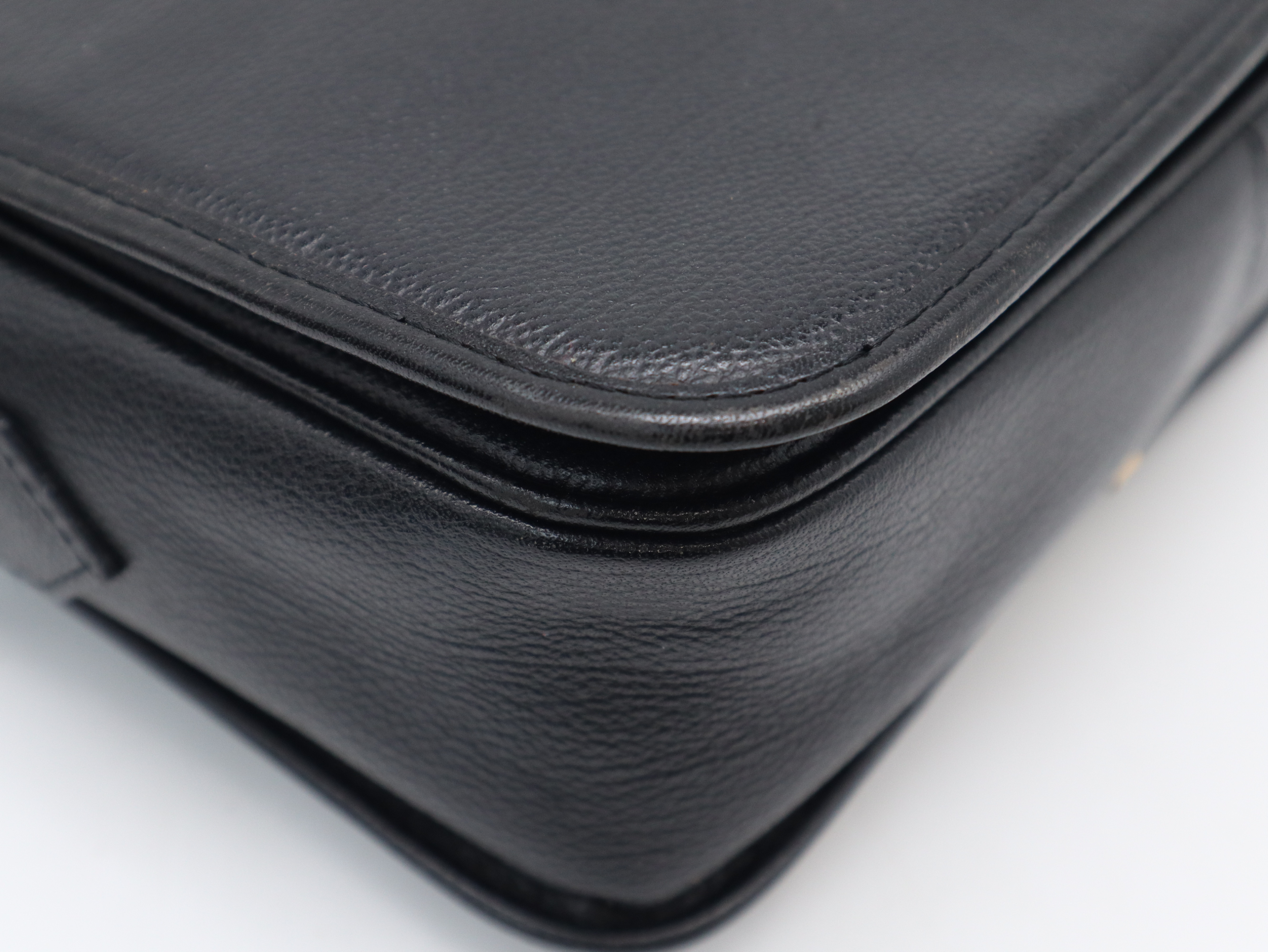 Cassandra Logo Stitch Shoulder Bag, Black — view 9