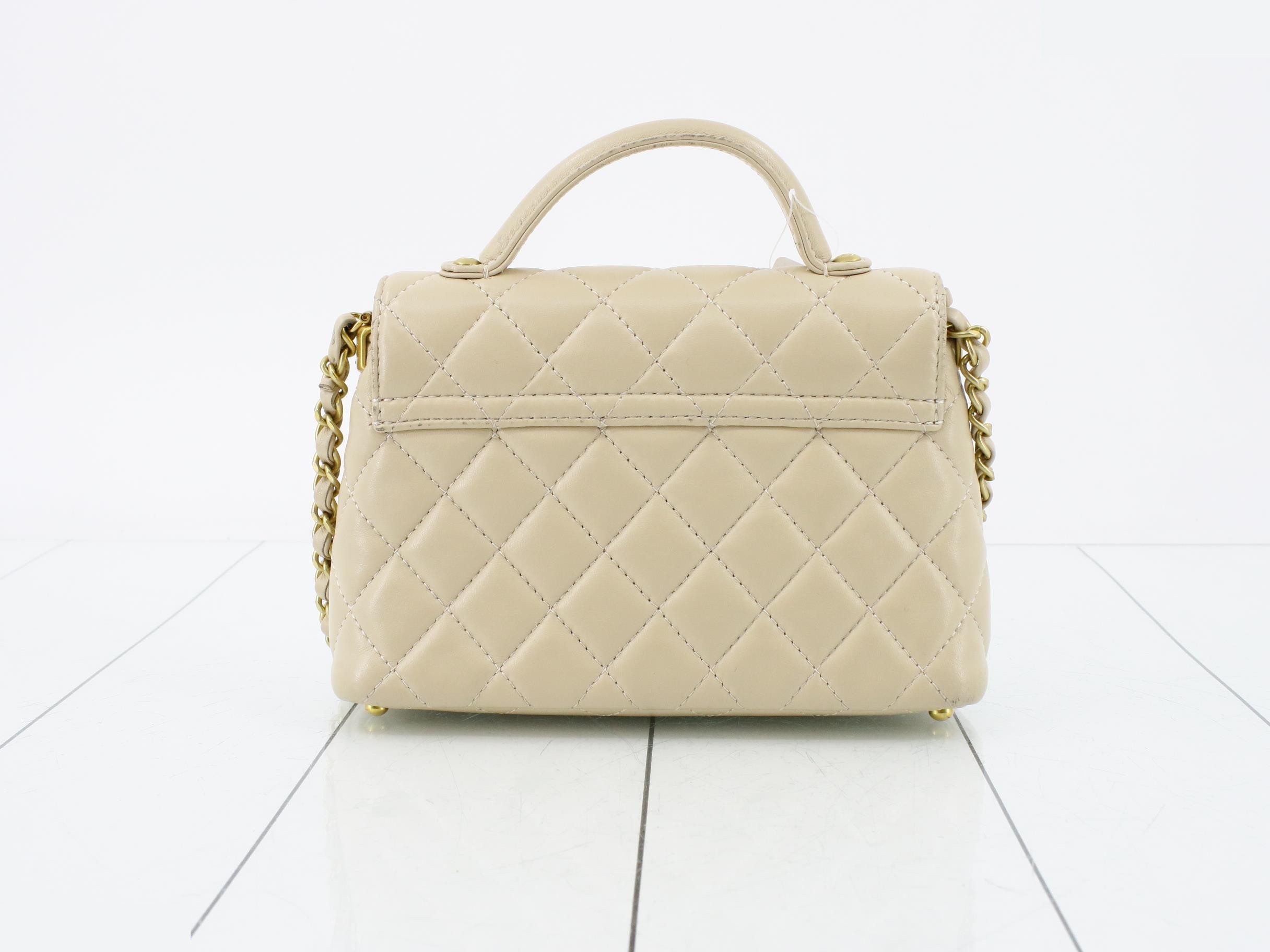 Lambskin Top Handle Chain Shoulder Bag IC — view 2