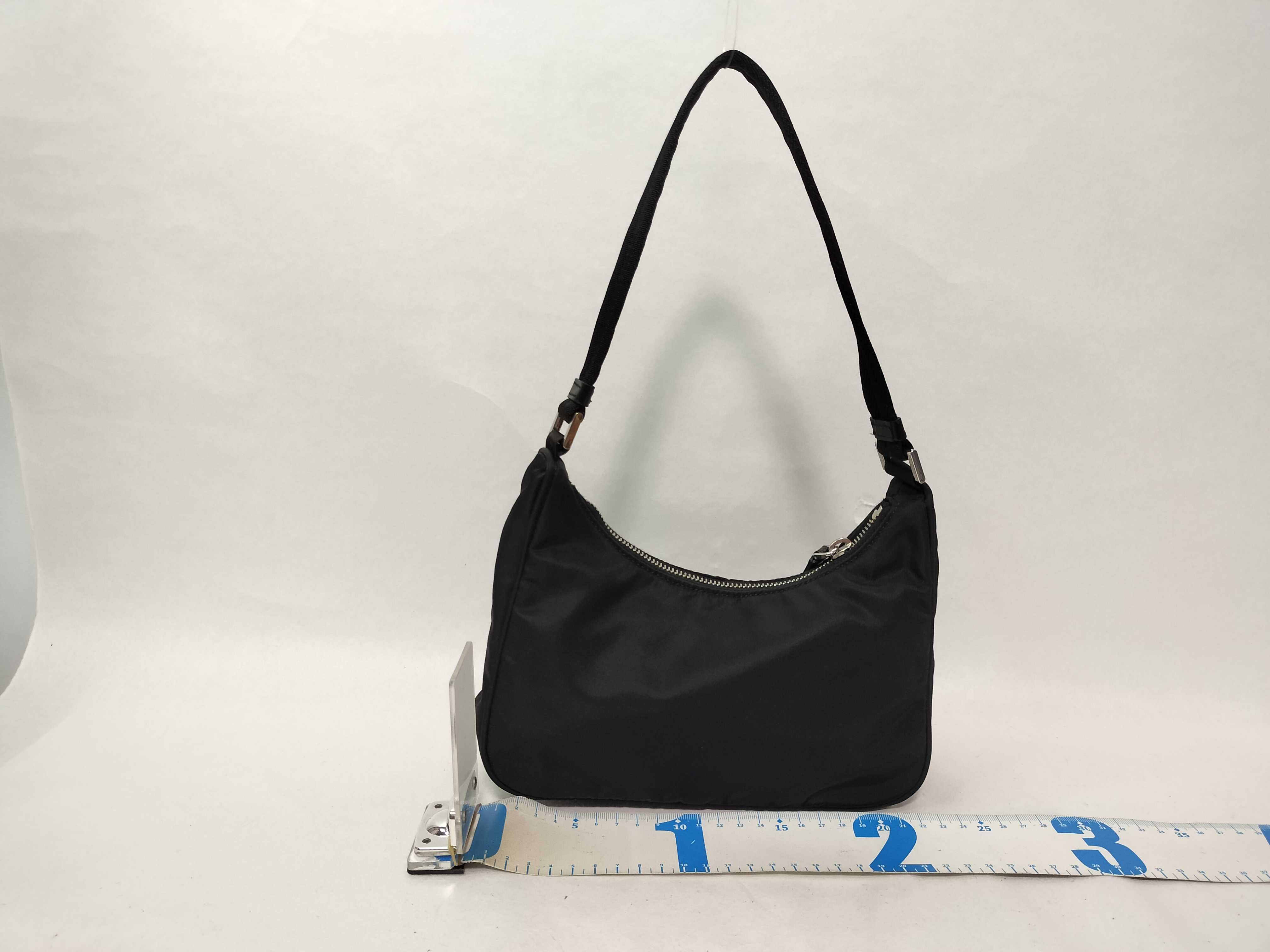 nylon mini handbag with triangular plate and guarantee card. — view 2