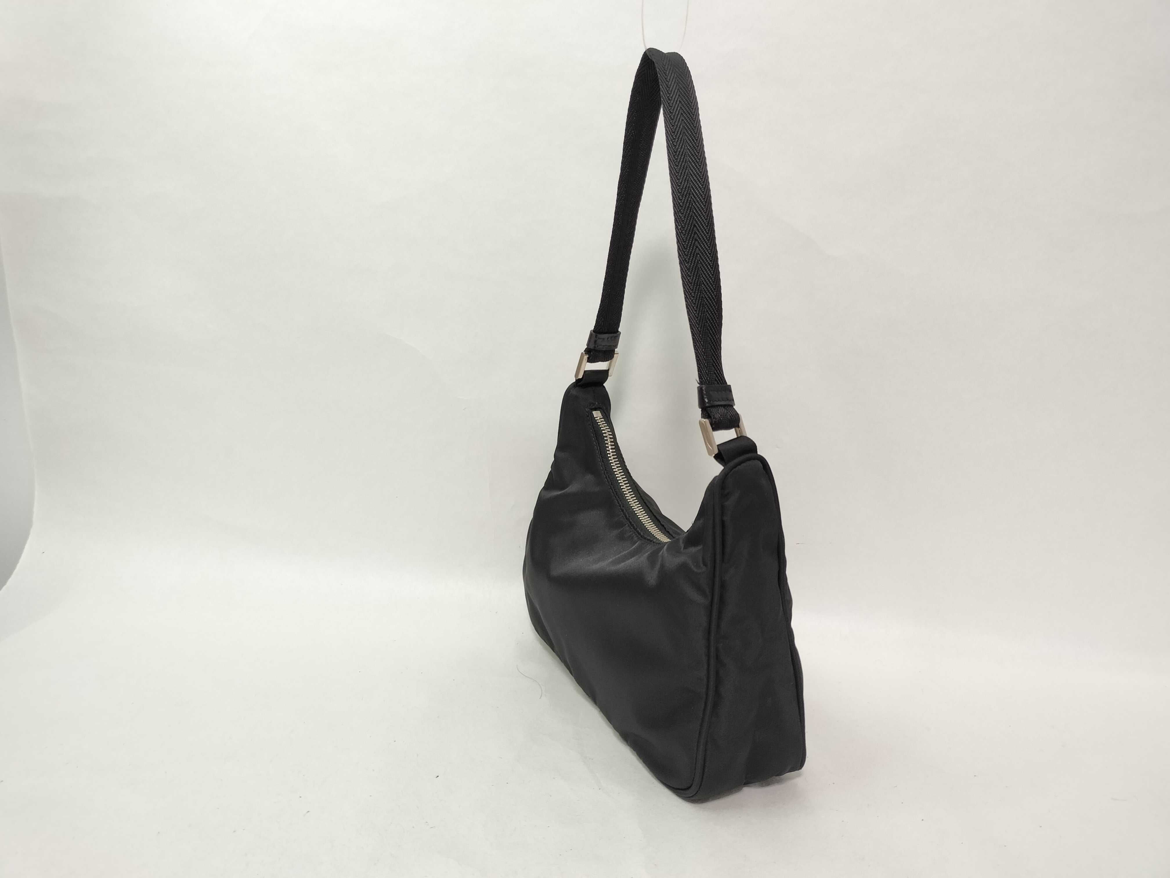 nylon mini handbag with triangular plate and guarantee card. — view 3
