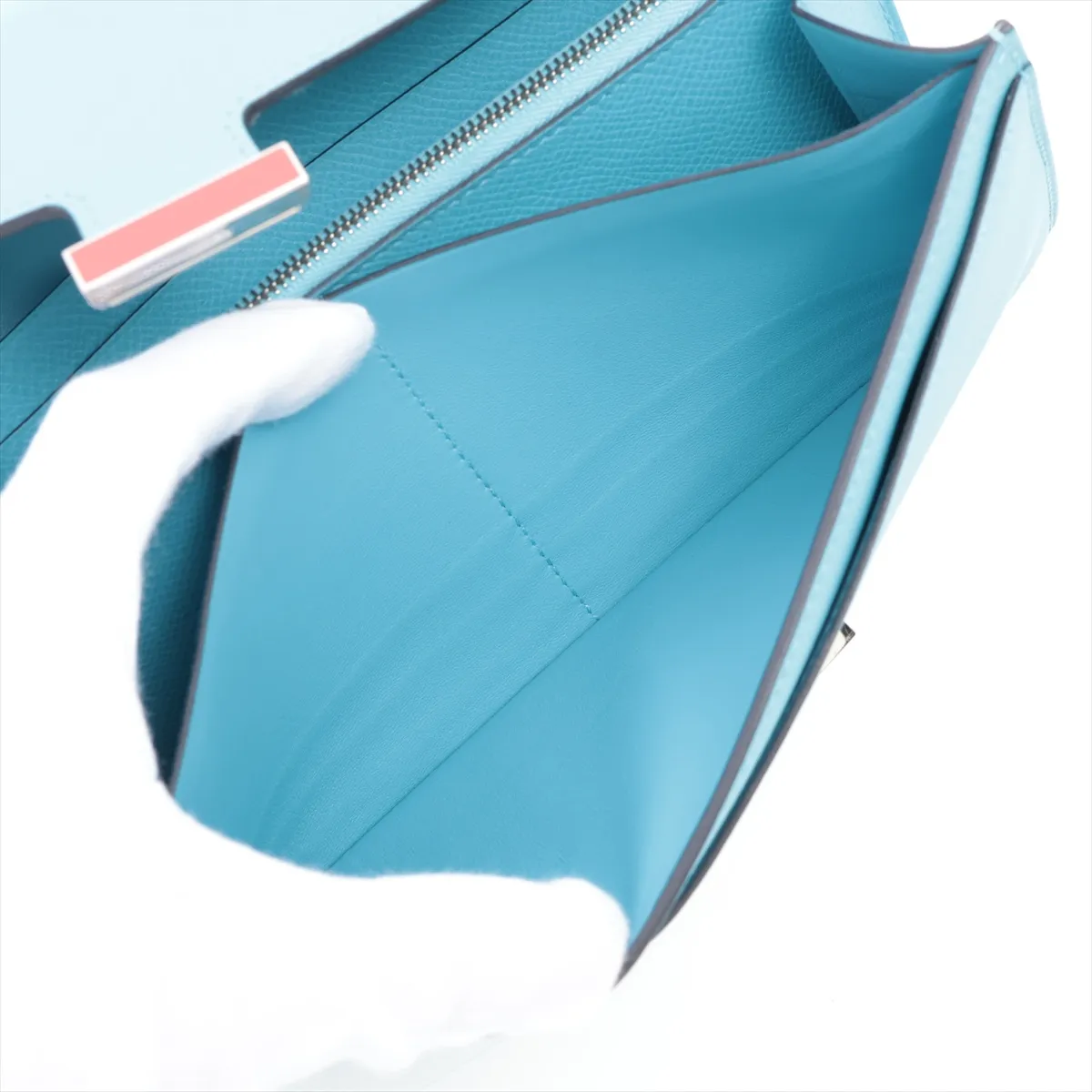 Constance Long Wallet, Veau Epsom Leather, Blue du Nord, Silver Hardware, D: 2019 — view 8