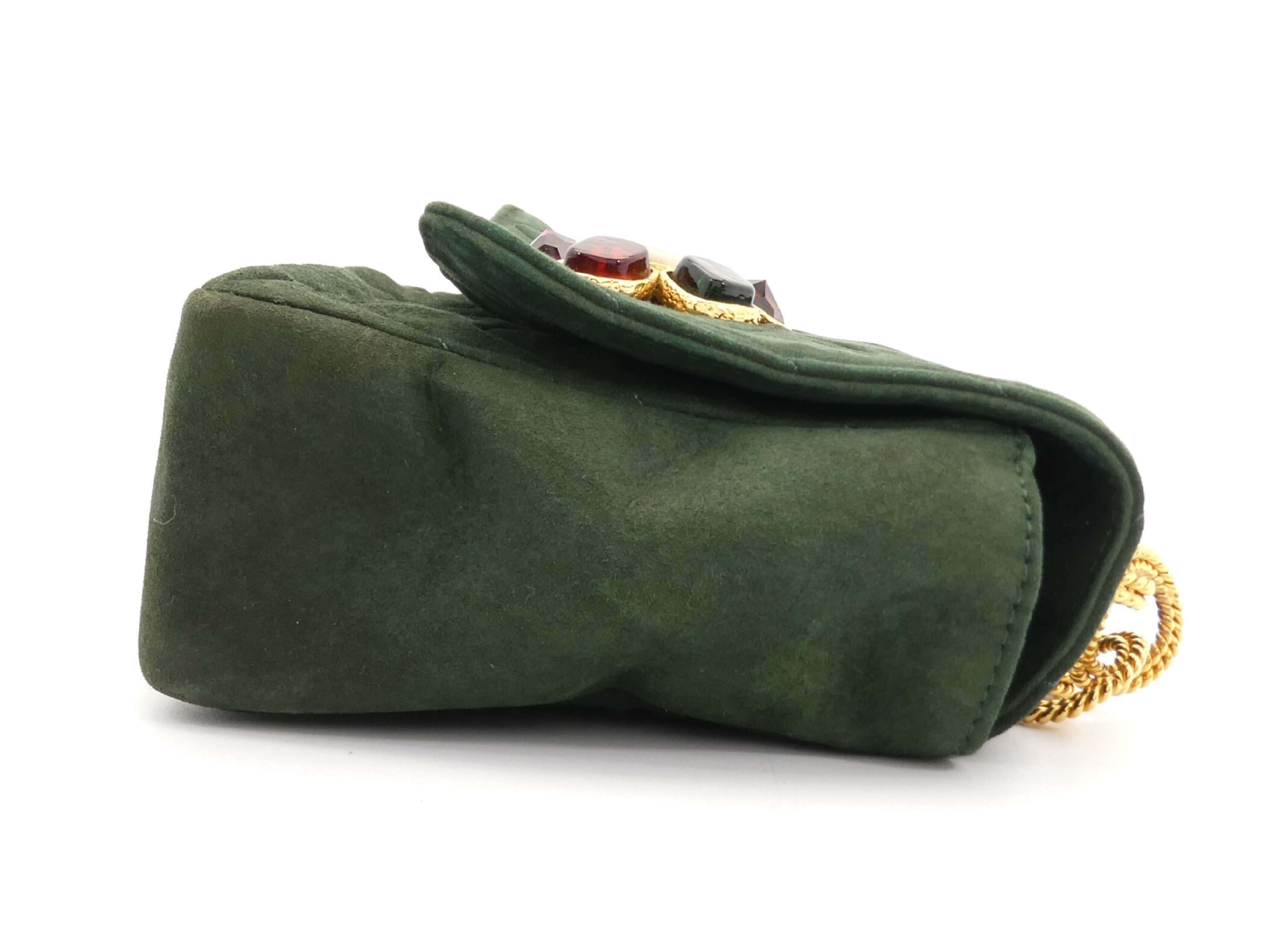 Gripoix Suede Chain Shoulder Bag — view 4