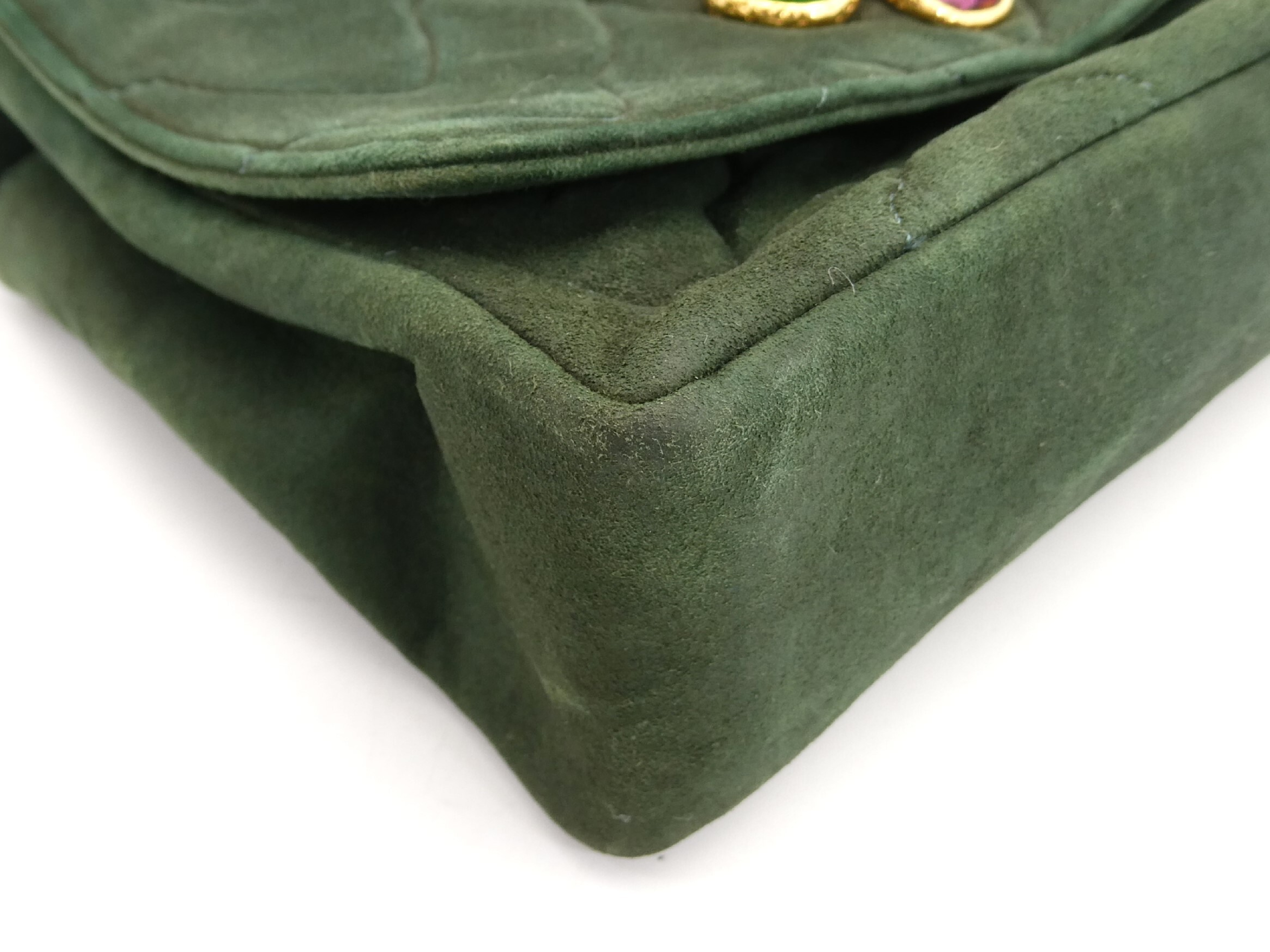 Gripoix Suede Chain Shoulder Bag — view 10