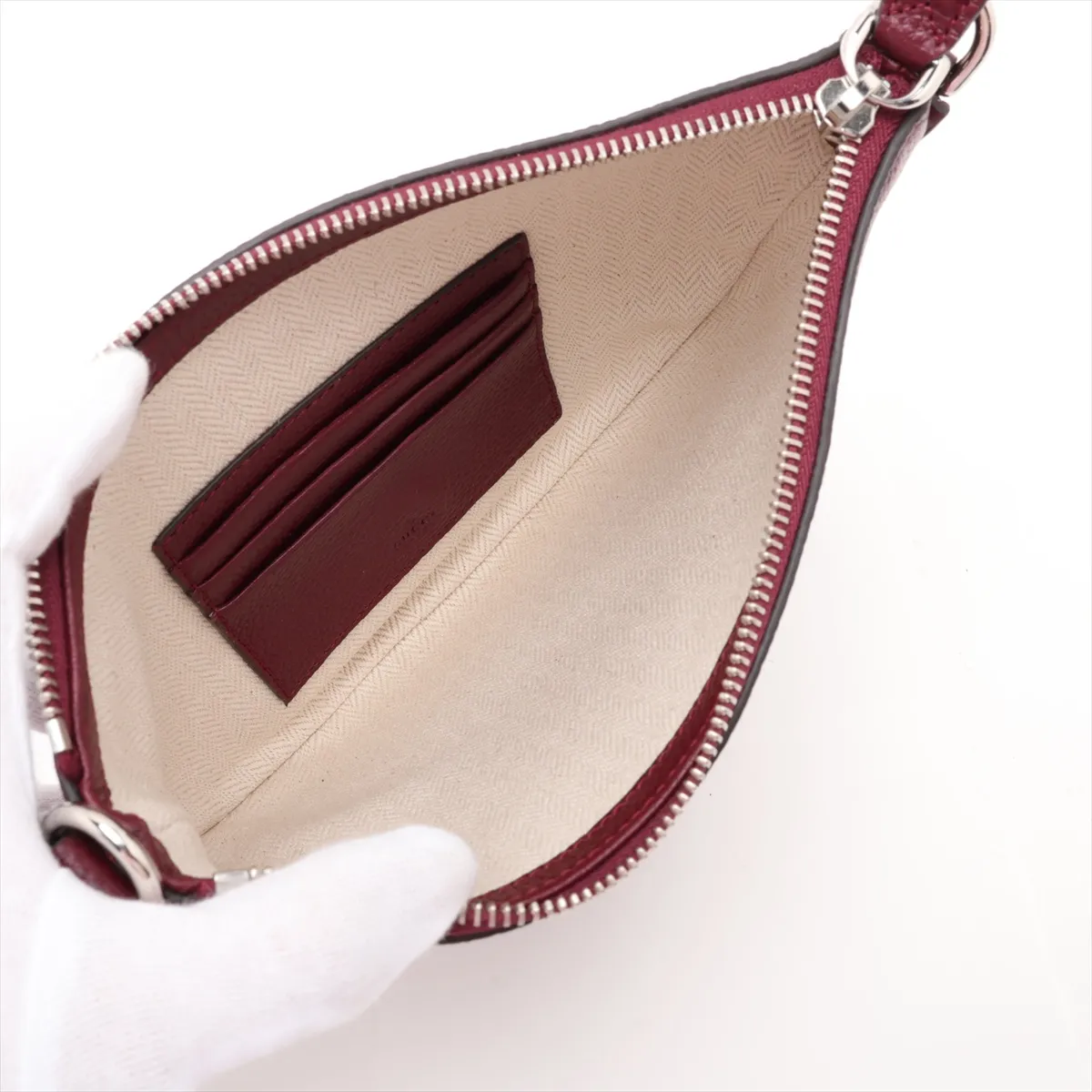 824529 Leather Shoulder Bag, Bordeaux — view 6