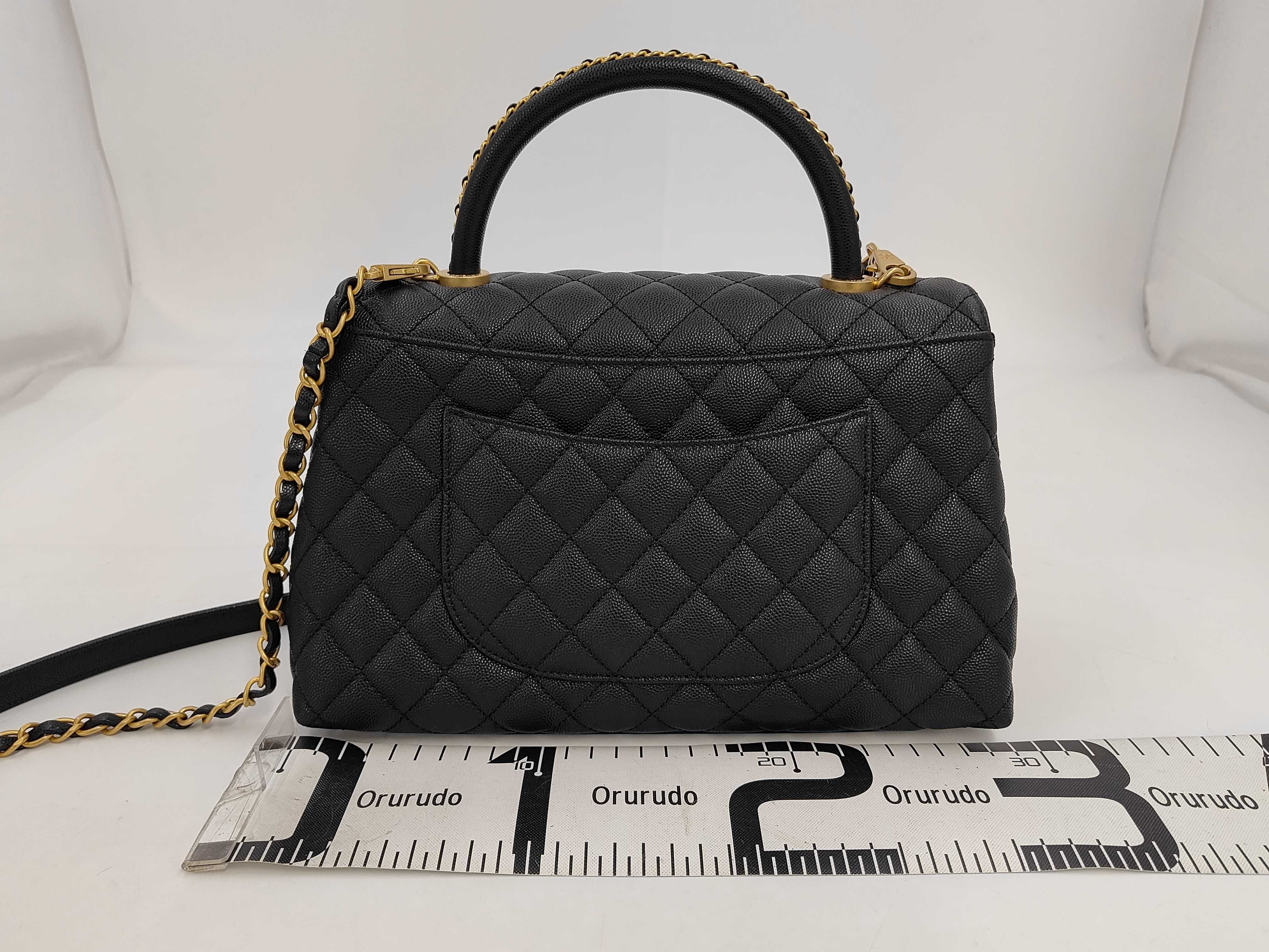 Coco Handle 2-way Shoulder Bag with Serial Plate, Black — view 2