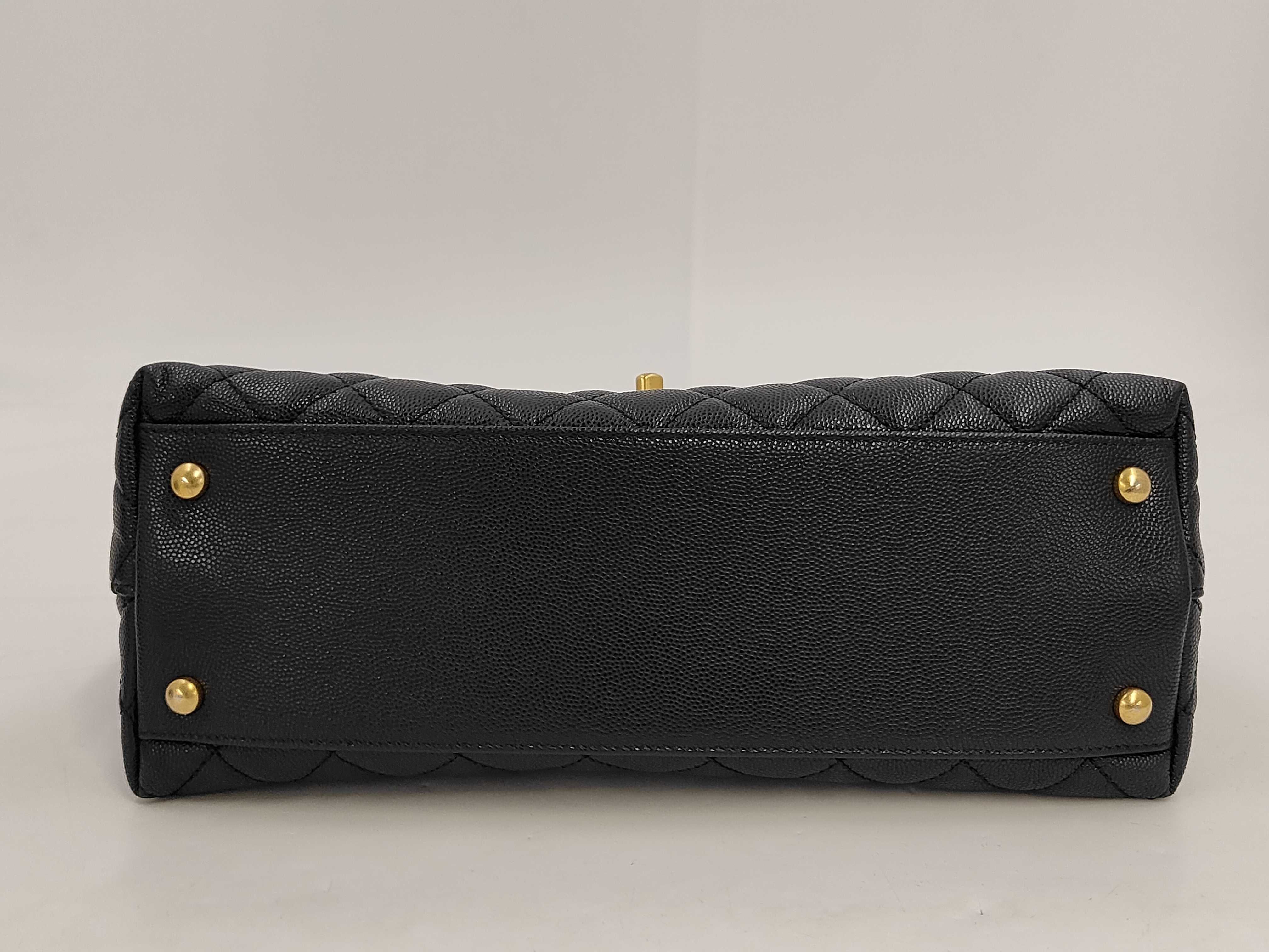 Coco Handle 2-way Shoulder Bag with Serial Plate, Black — view 4