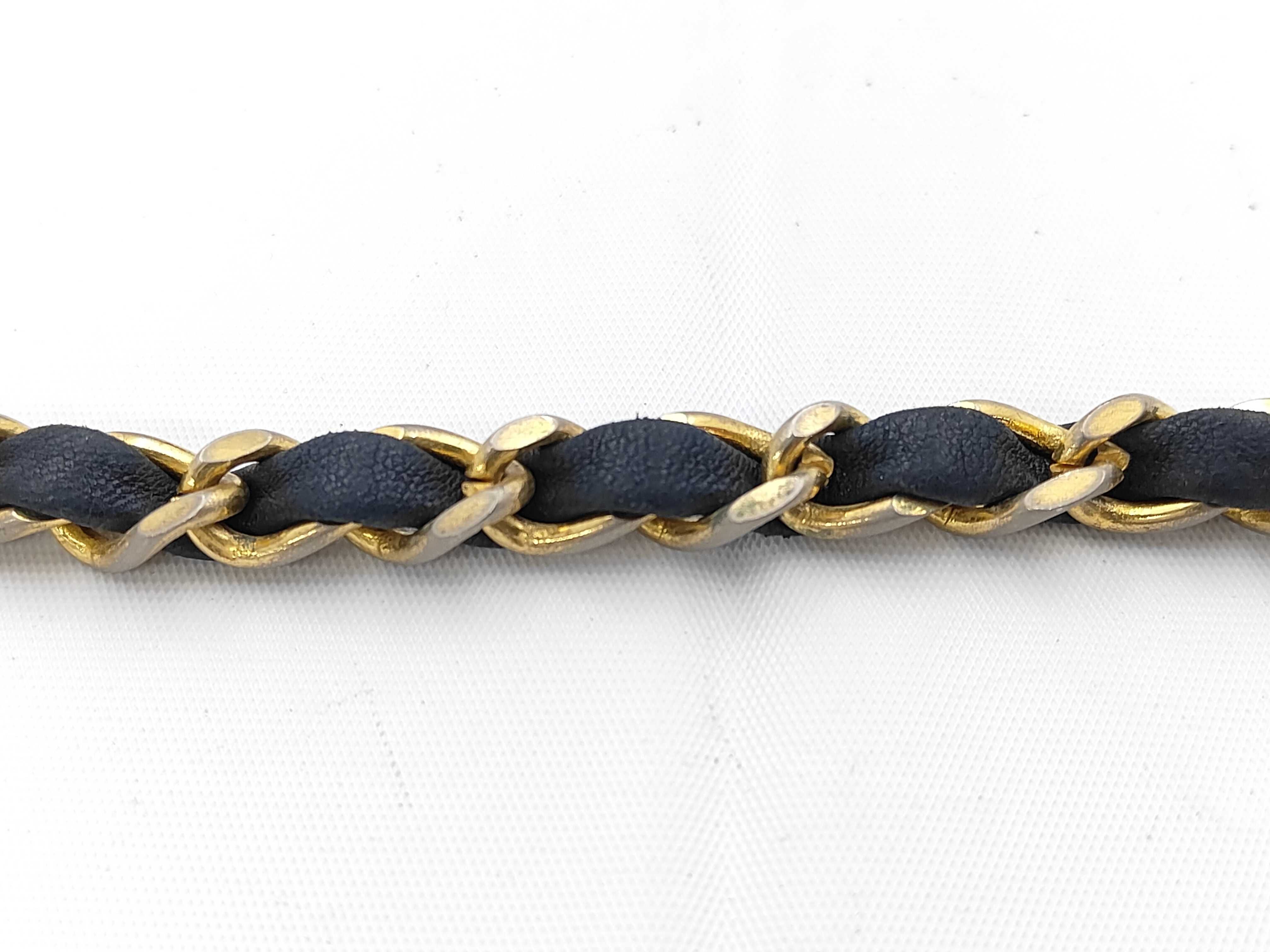 Matelassé Turnlock Coco Mark Half Moon Chain Shoulder Bag (Navy) — view 4