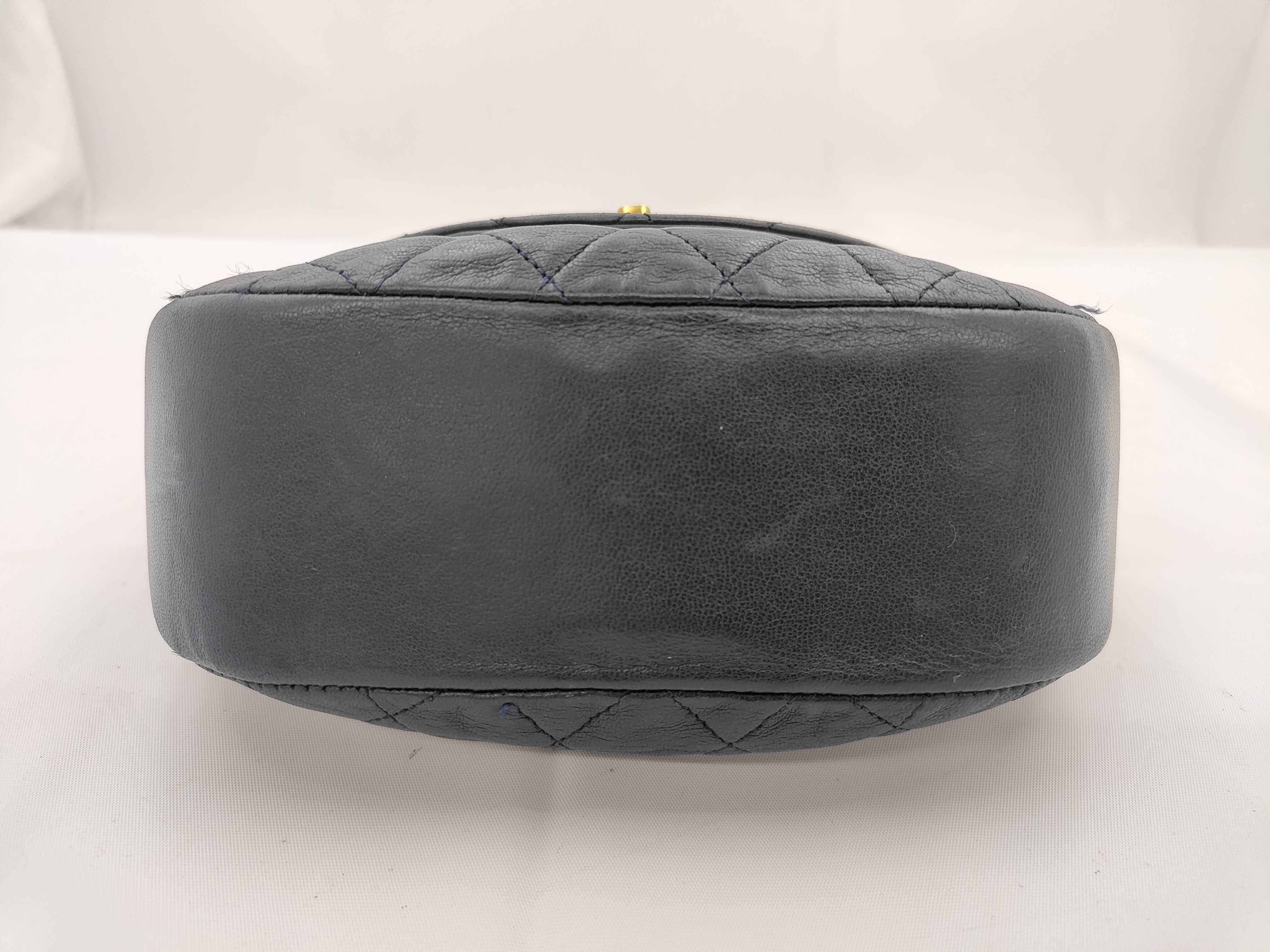 Matelassé Turnlock Coco Mark Half Moon Chain Shoulder Bag (Navy) — view 5