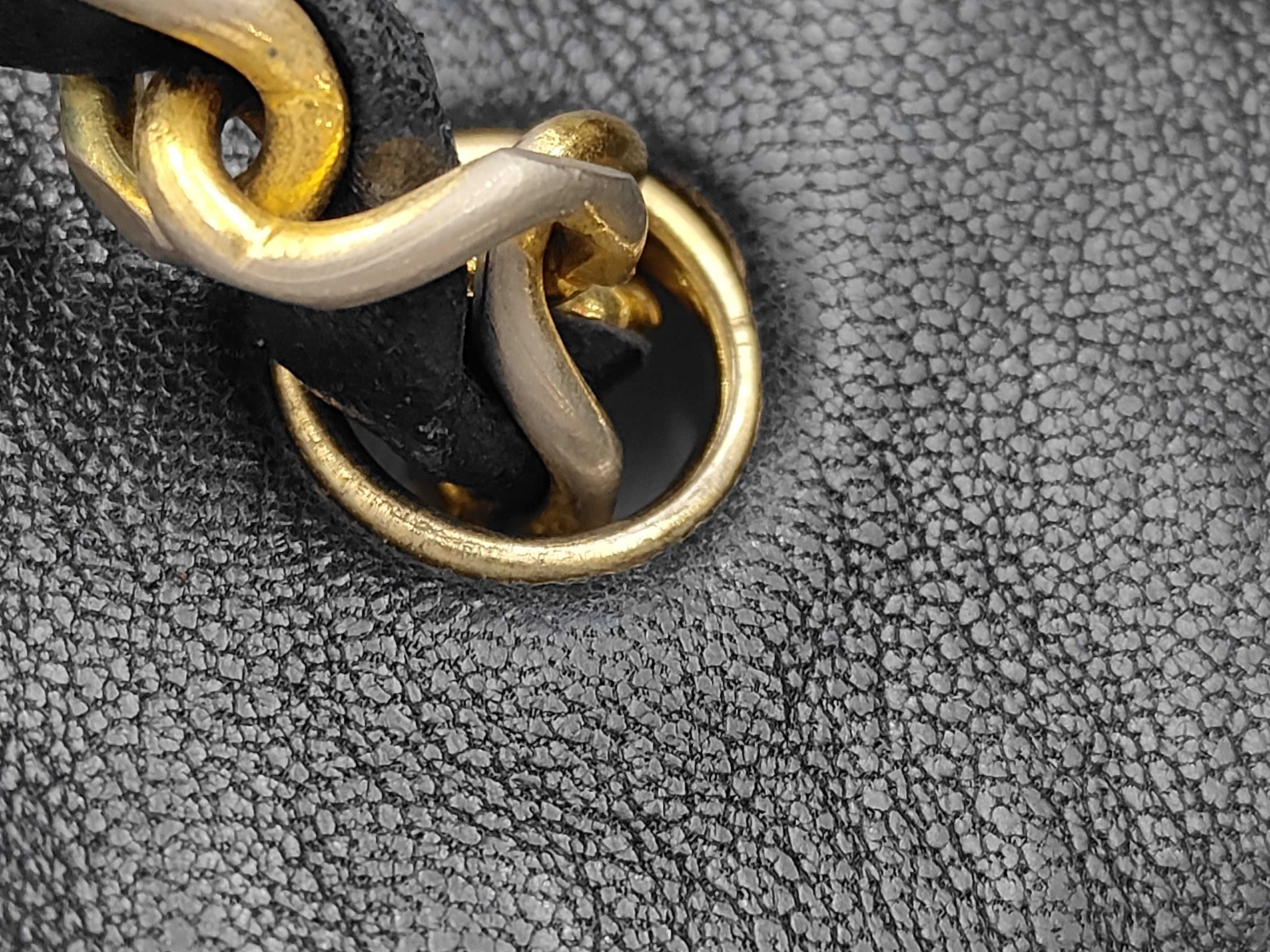 Matelassé Turnlock Coco Mark Half Moon Chain Shoulder Bag (Navy) — view 7