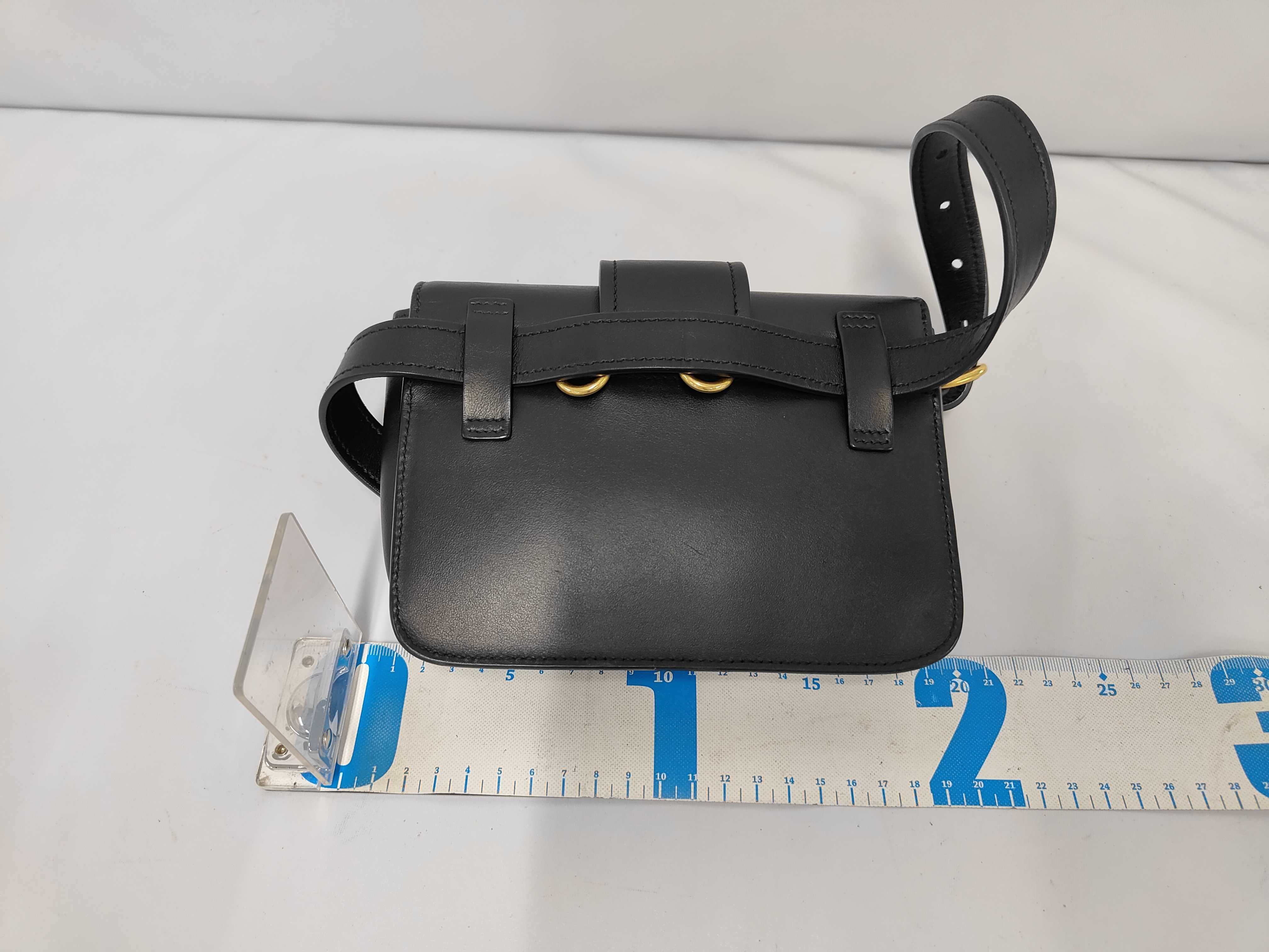 Cahier Belt Bag, Black, Smooth Calf Leather, Gold Hardware. — view 2