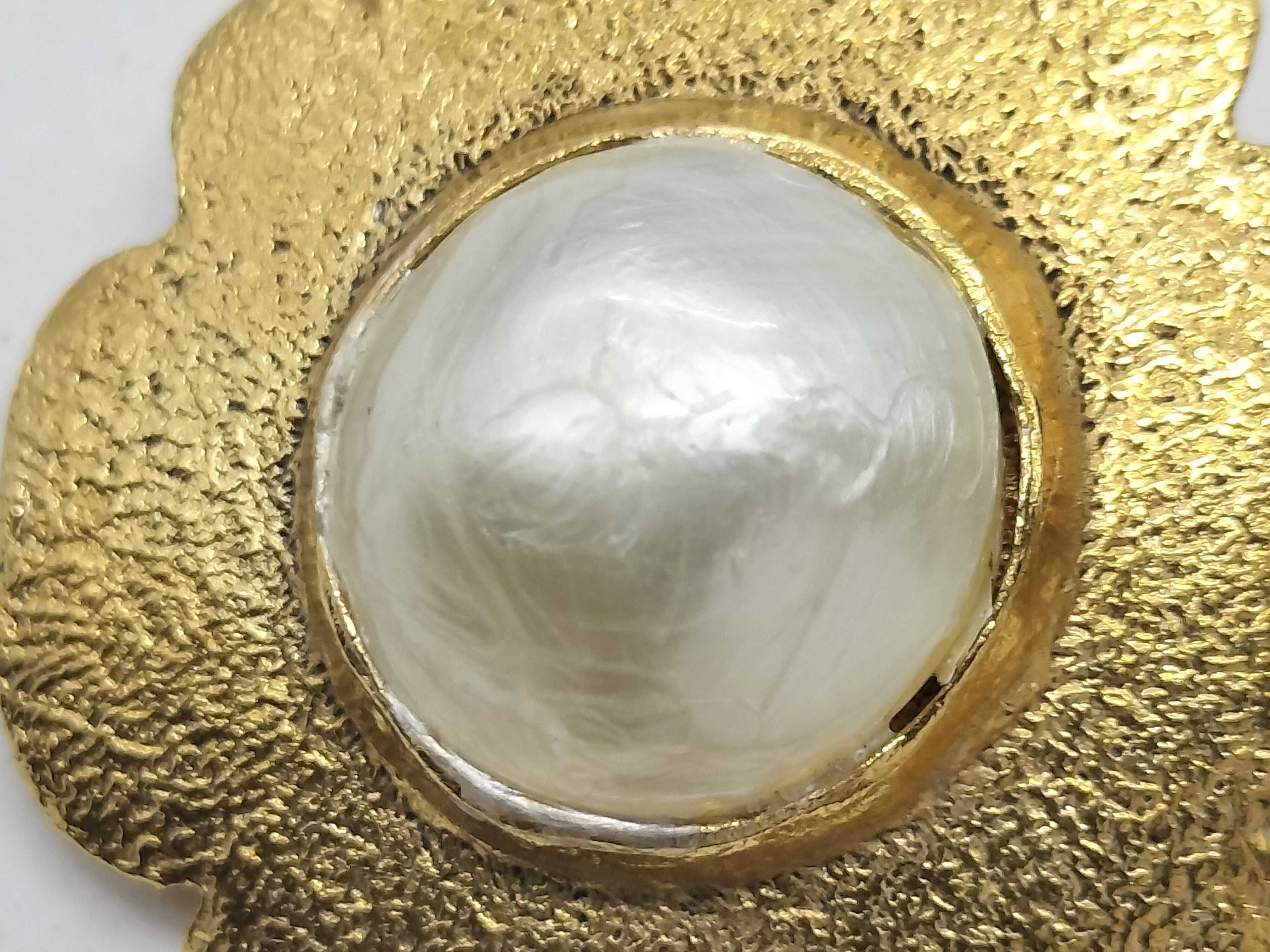 Gold Plated Faux Pearl Earrings — view 2