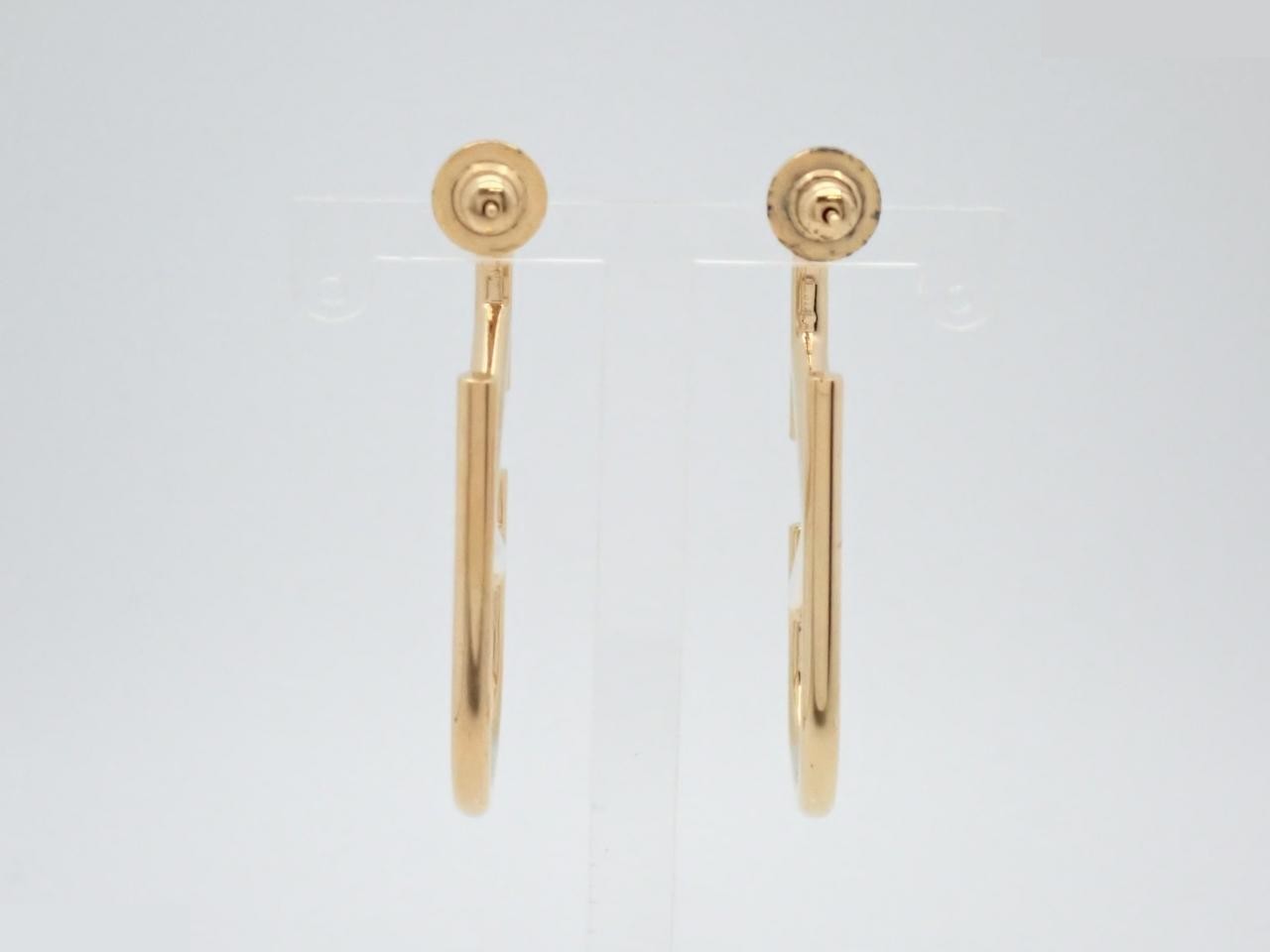 earrings, V logo signature metal earrings — view 2