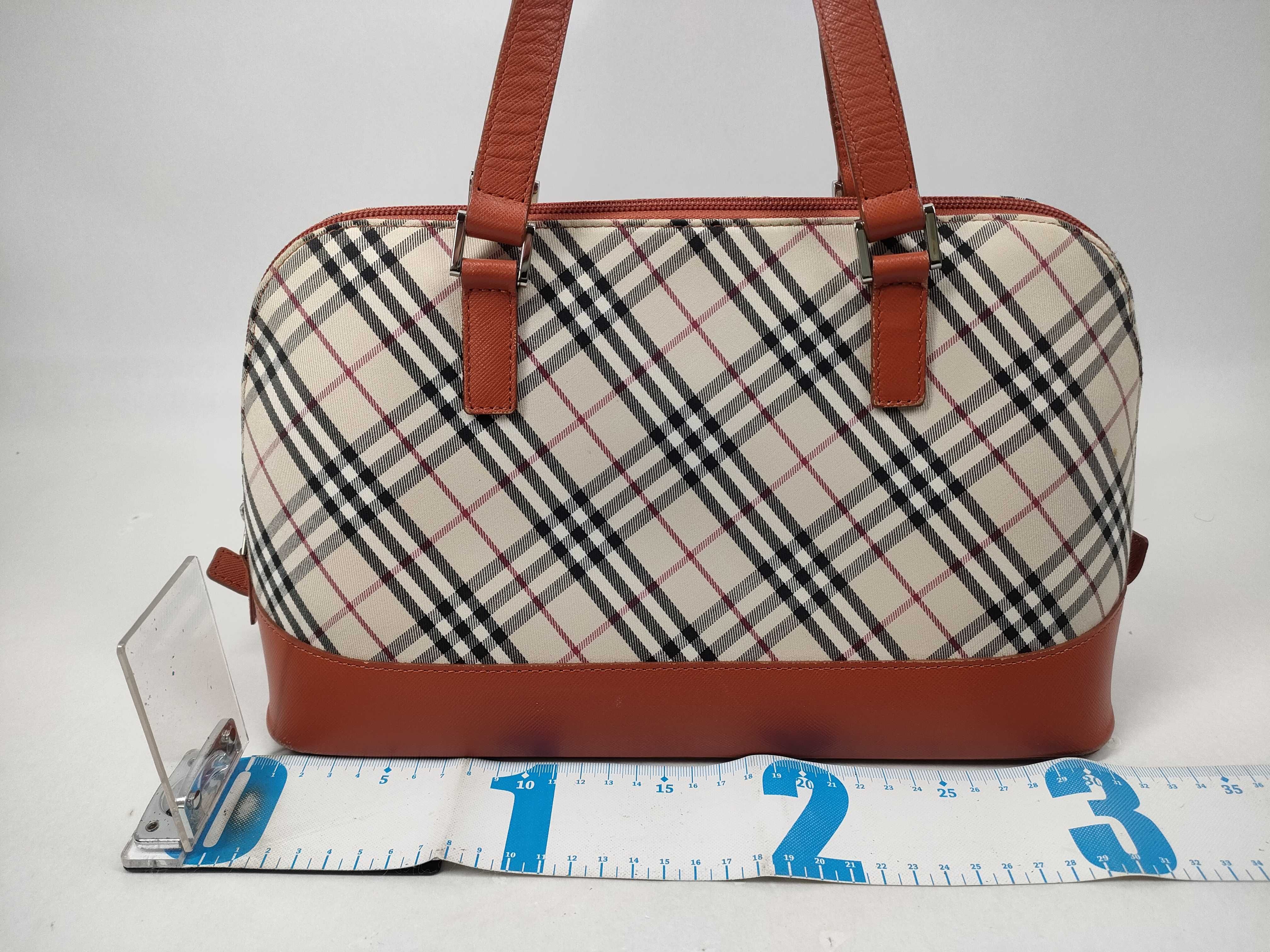 Nova Check Canvas/Leather Orange Handbag — view 2