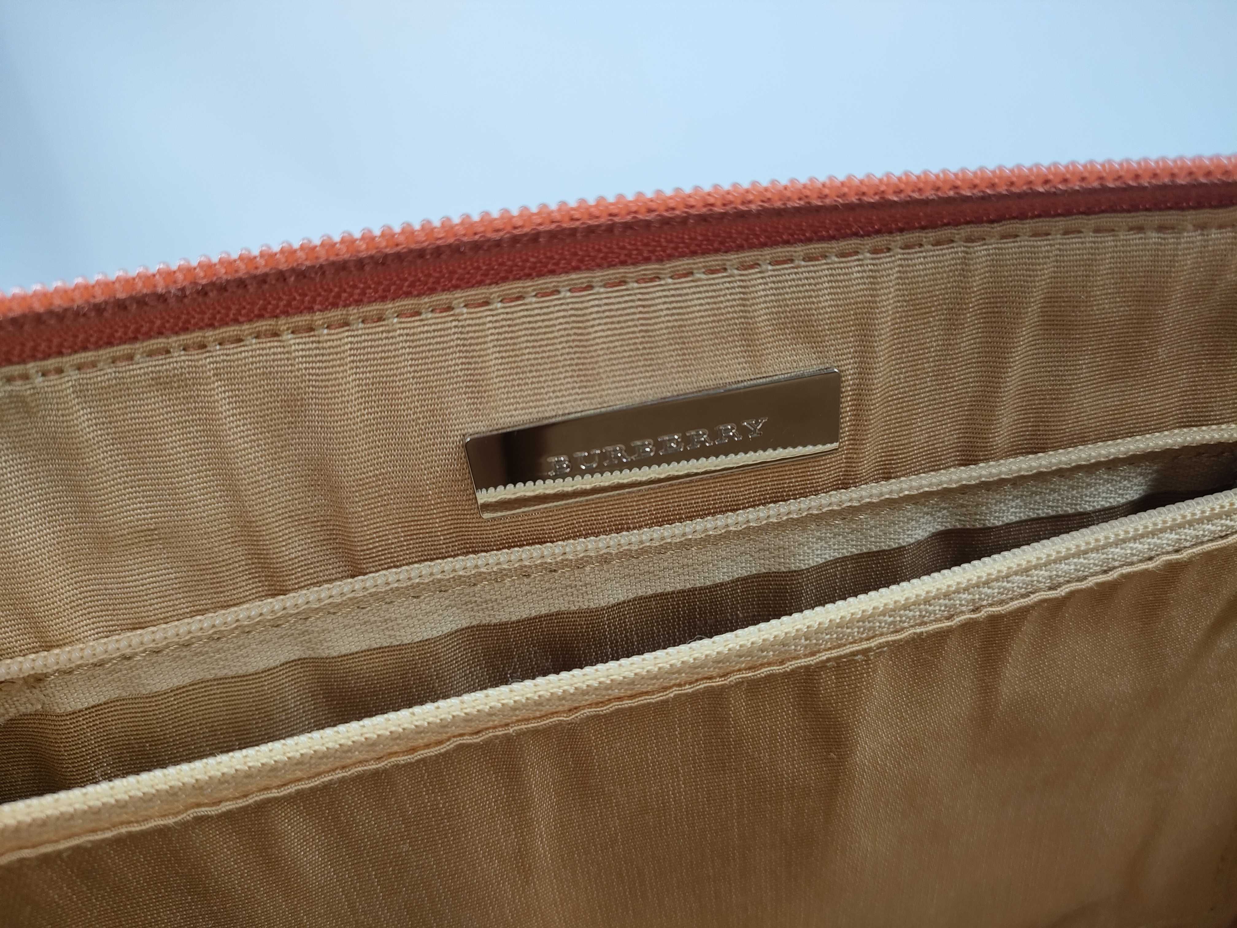 Nova Check Canvas/Leather Orange Handbag — view 13