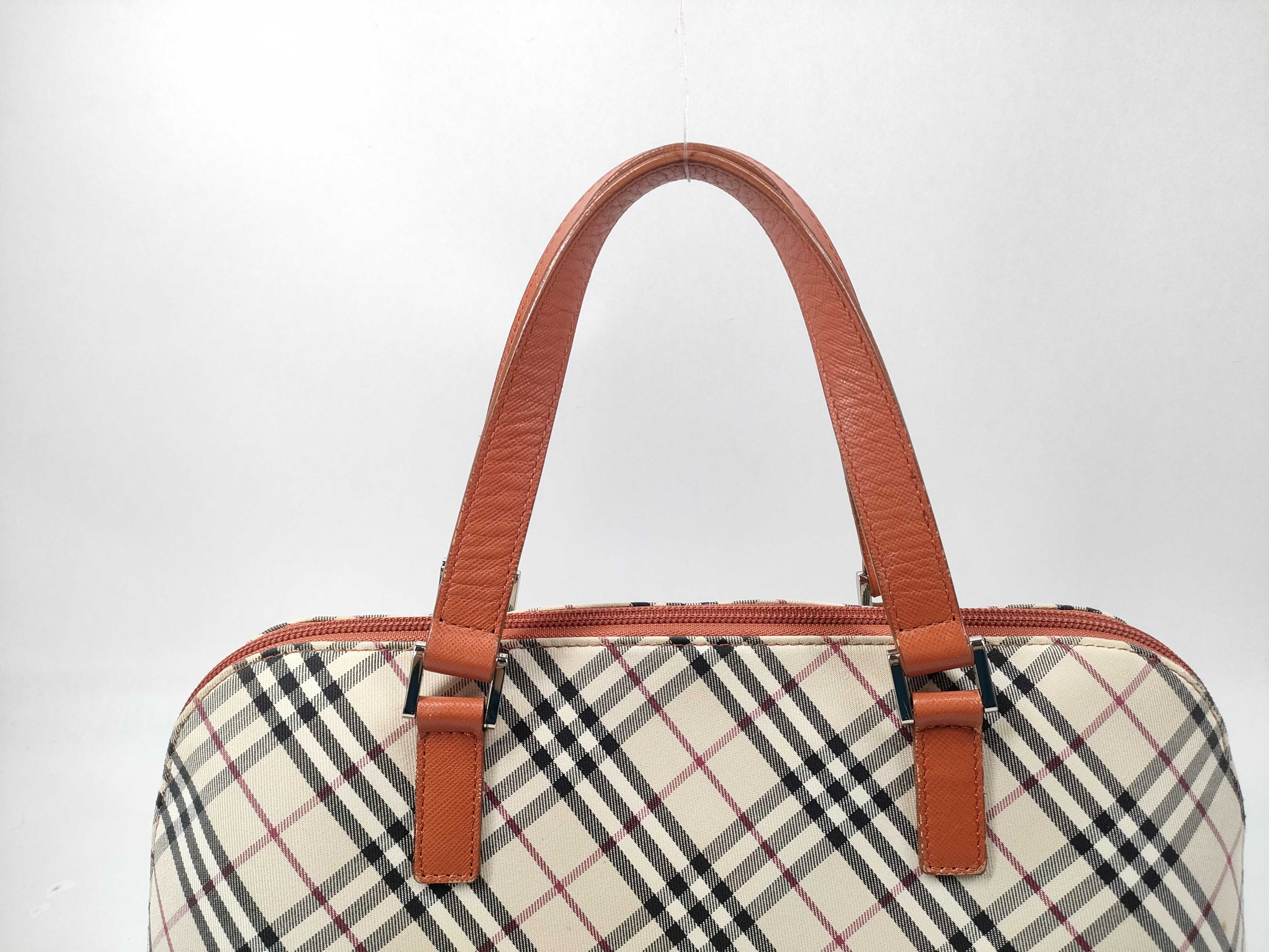 Nova Check Canvas/Leather Orange Handbag — view 4