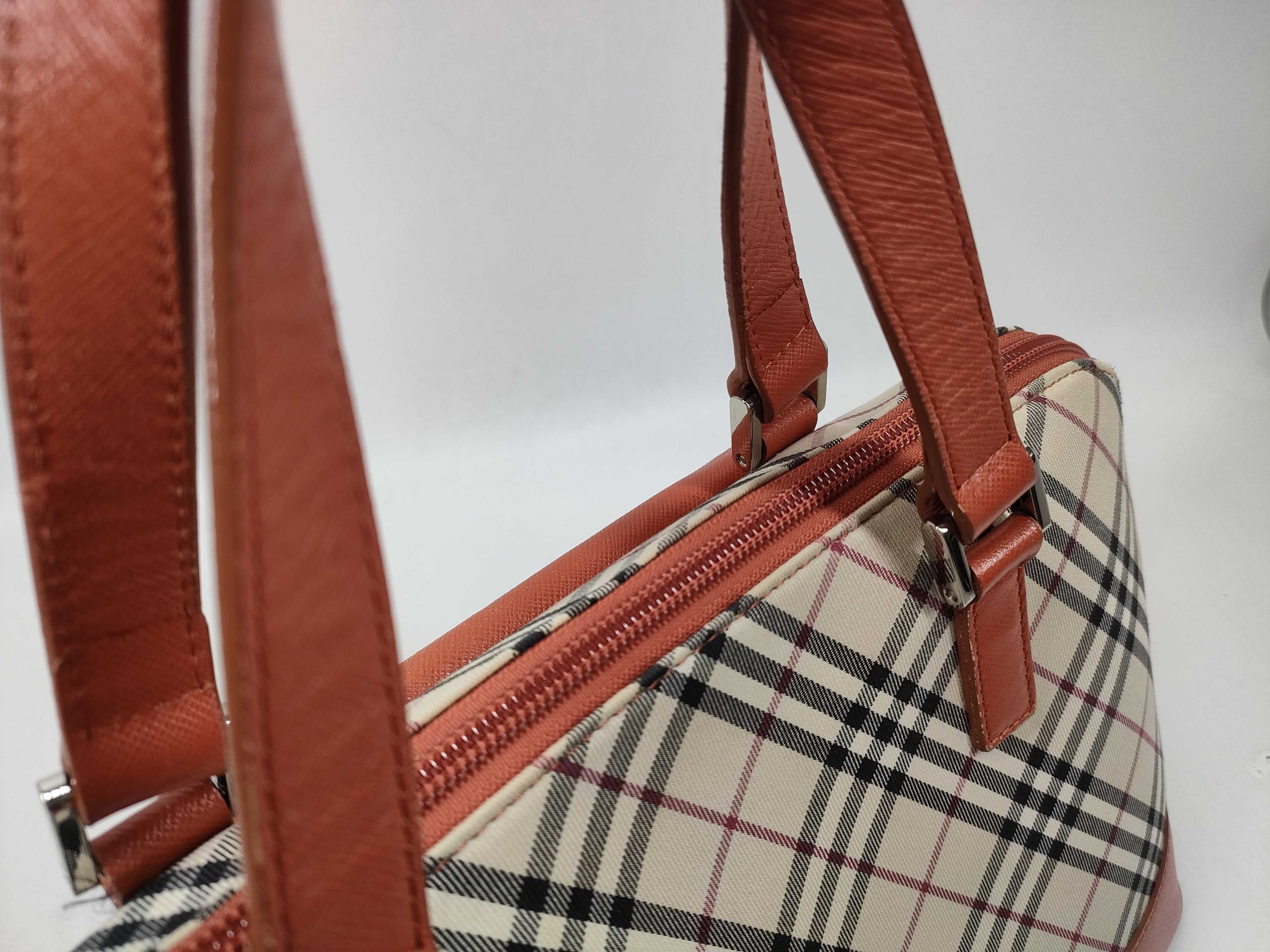 Nova Check Canvas/Leather Orange Handbag — view 6