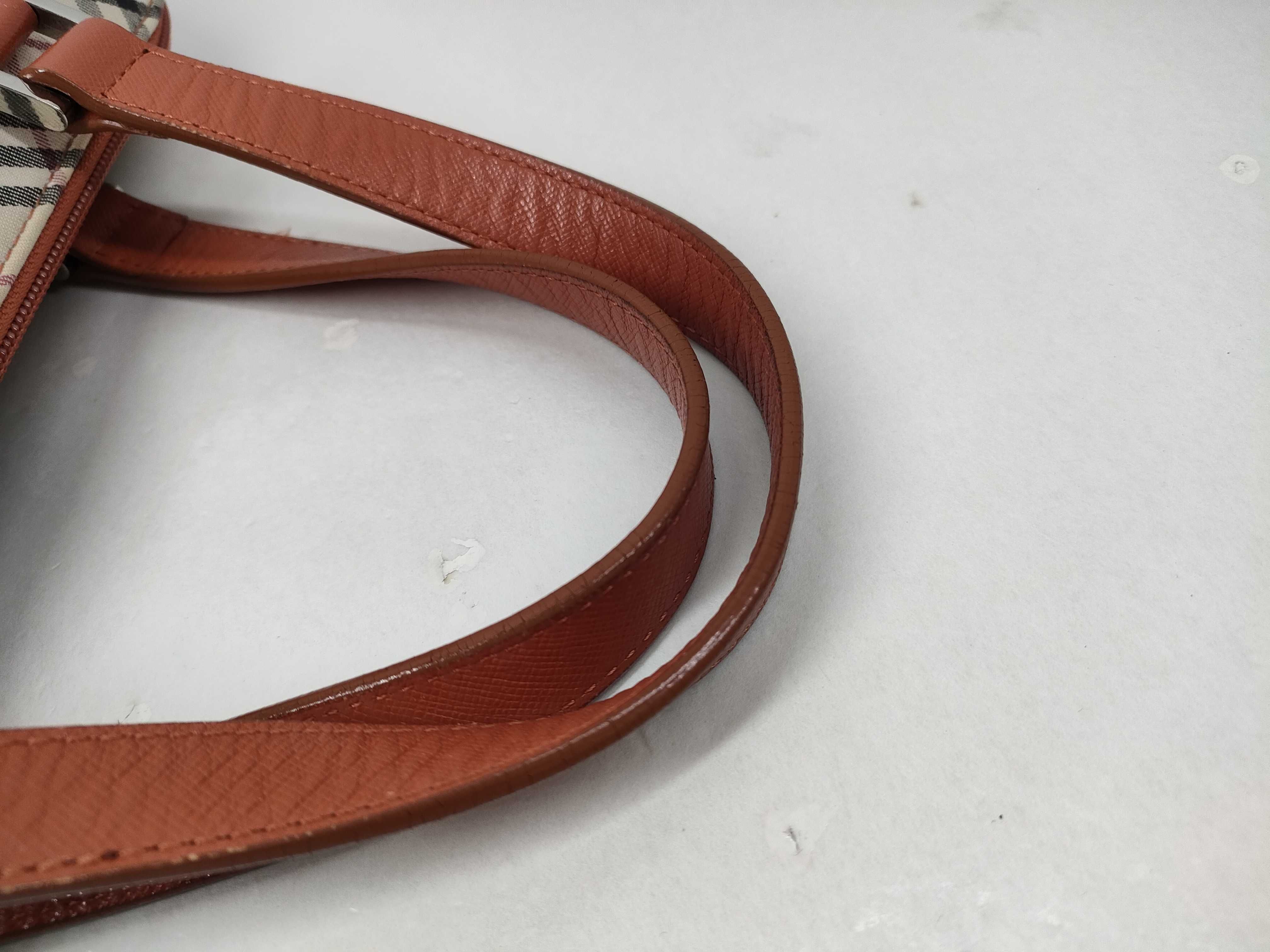 Nova Check Canvas/Leather Orange Handbag — view 7
