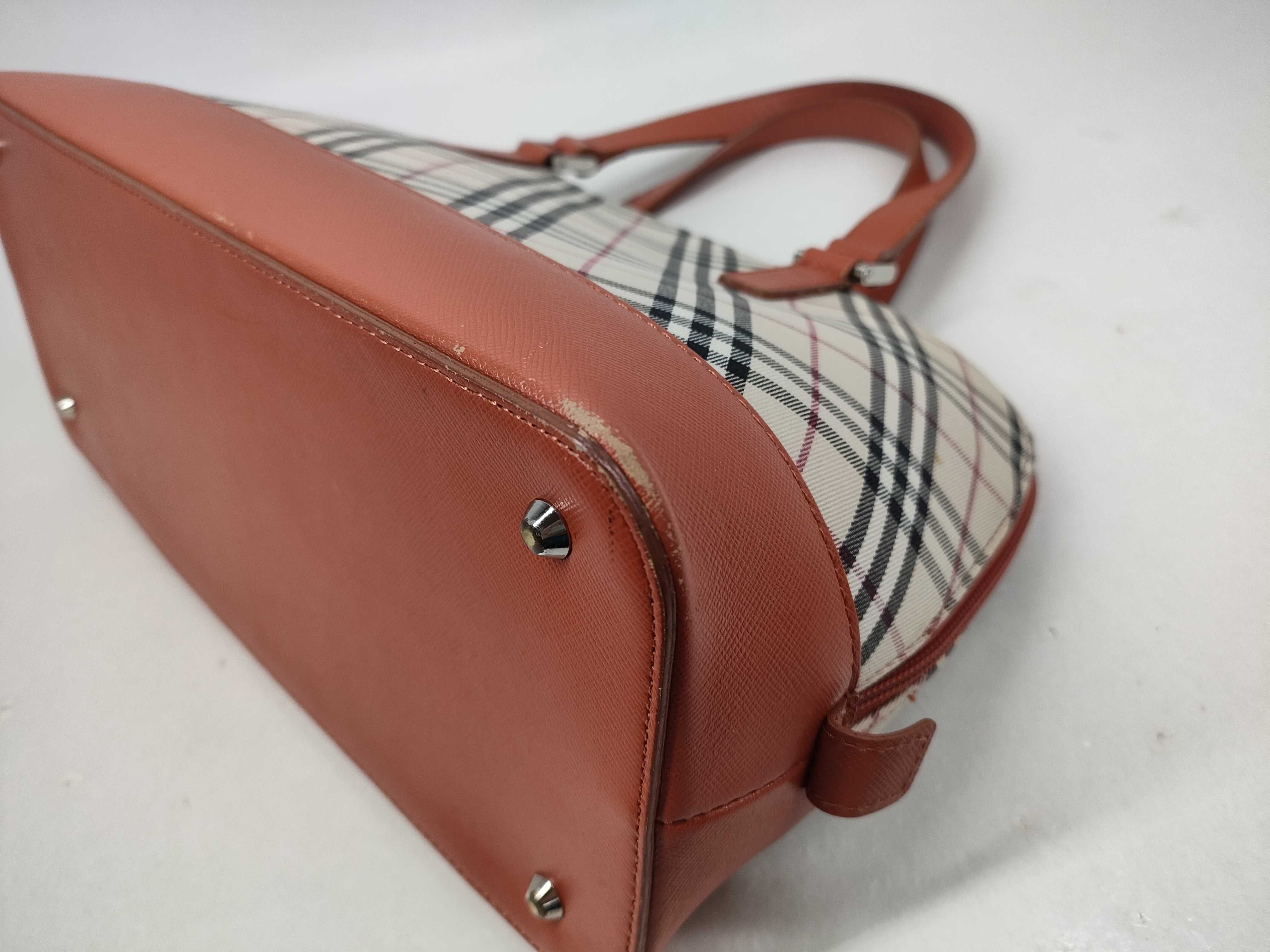 Nova Check Canvas/Leather Orange Handbag — view 9