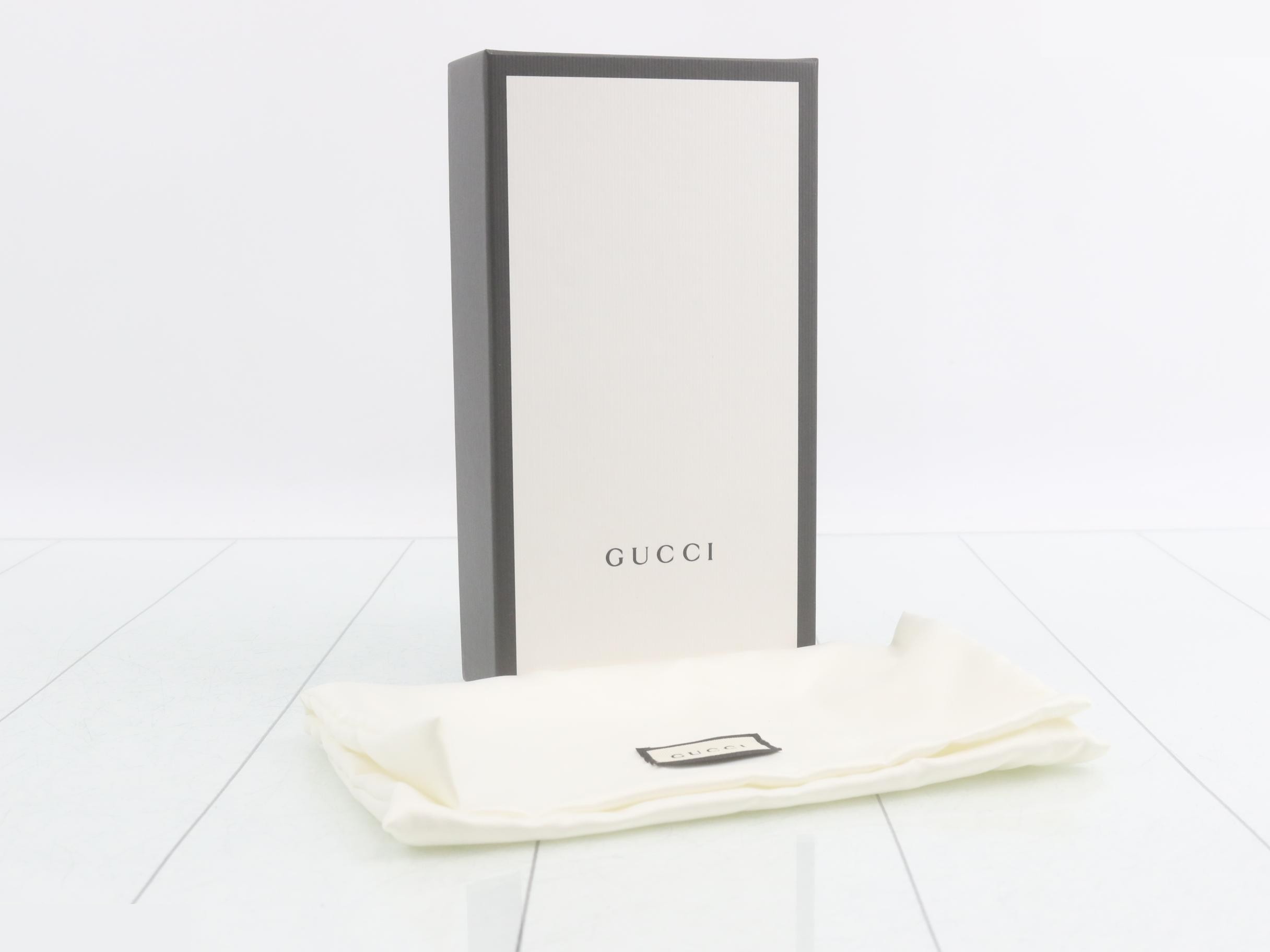 Guccissima Ribbon Leather Round Zip Long Wallet, Black — view 5
