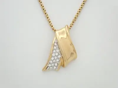 Rhinestone GP Necklace, Chain approx. 48cm