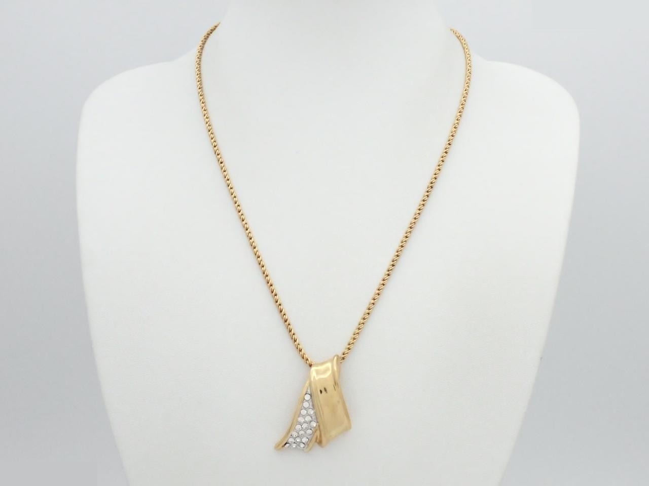 Rhinestone GP Necklace, Chain approx. 48cm — view 3