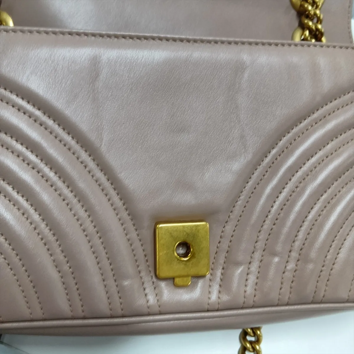 GG Marmont Leather Chain Shoulder Bag, Beige, 443497 — view 13