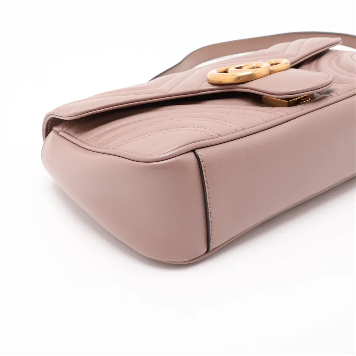 GG Marmont Leather Chain Shoulder Bag, Beige, 443497 — view 4