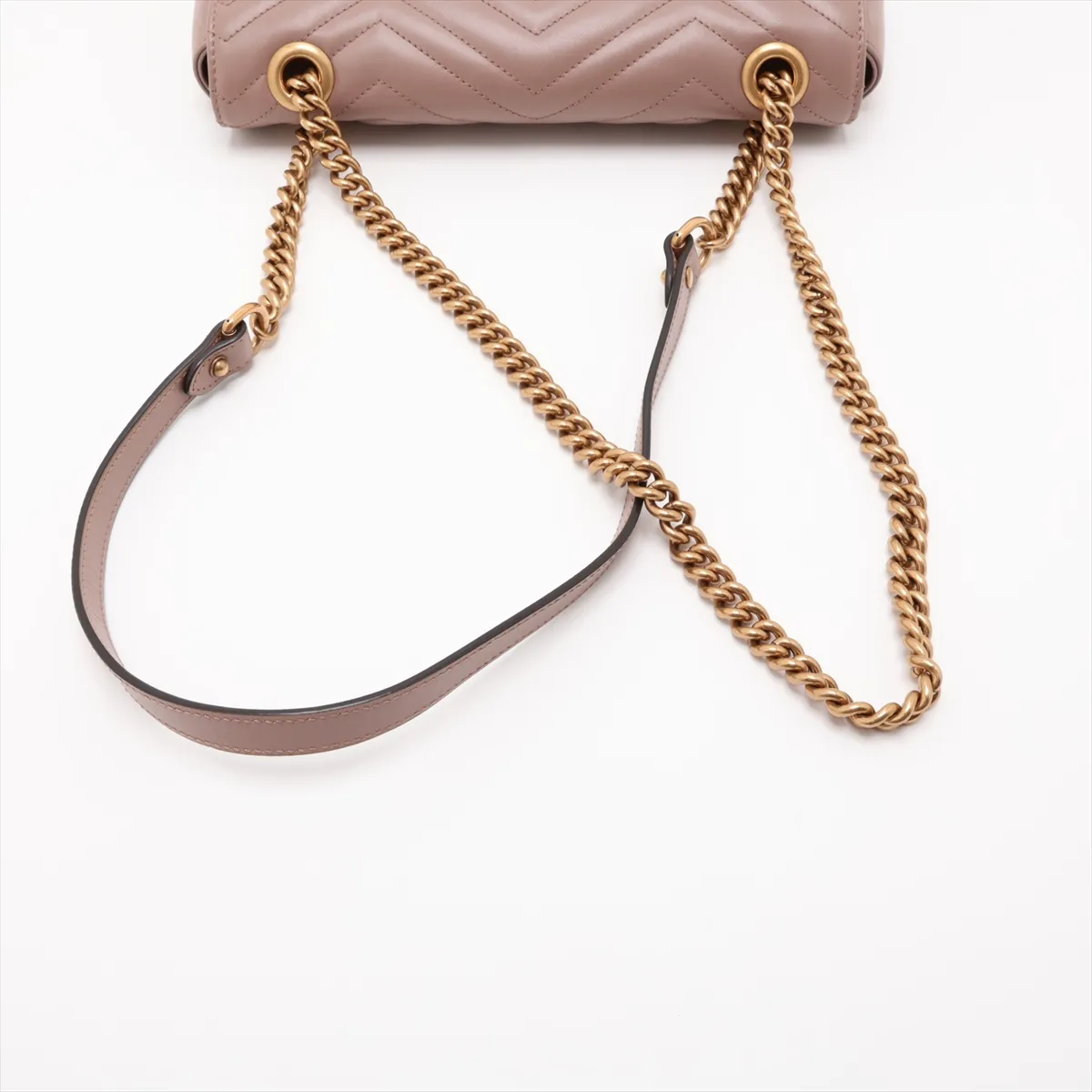 GG Marmont Leather Chain Shoulder Bag, Beige, 443497 — view 5