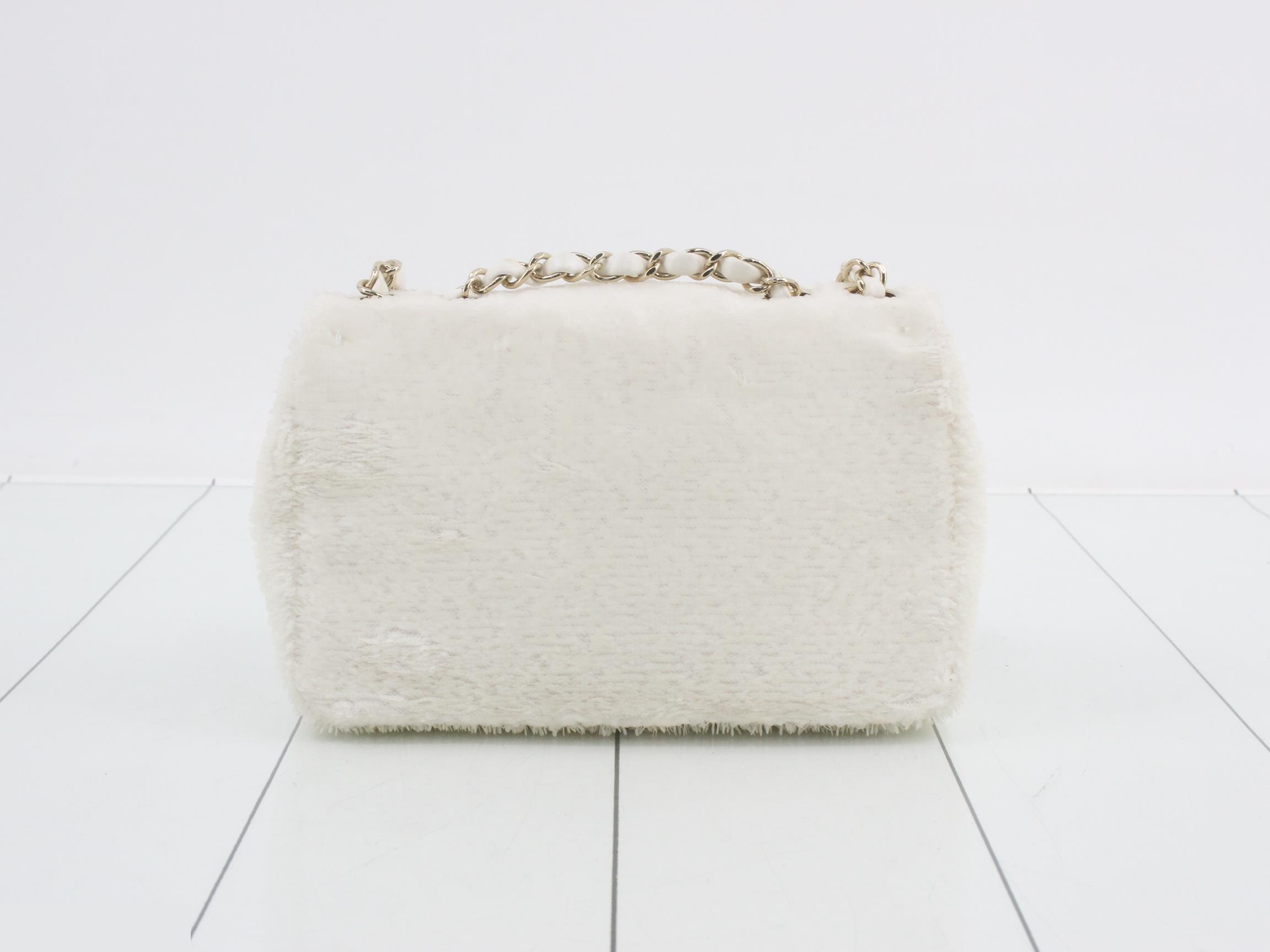 Sequined white matelassé shoulder bag — view 2