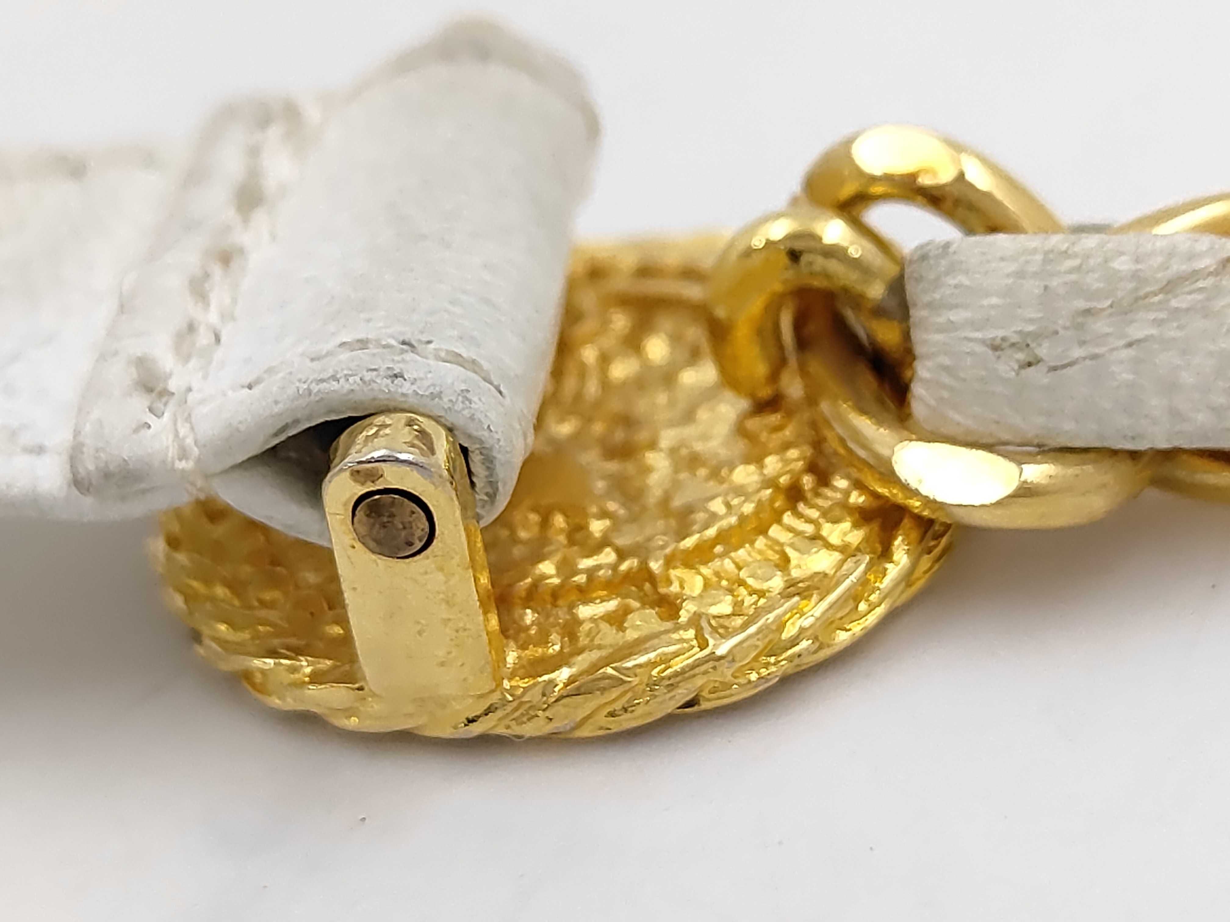 Chain Ribbon Leather Belt with Coco Mark Gold Belt — view 5