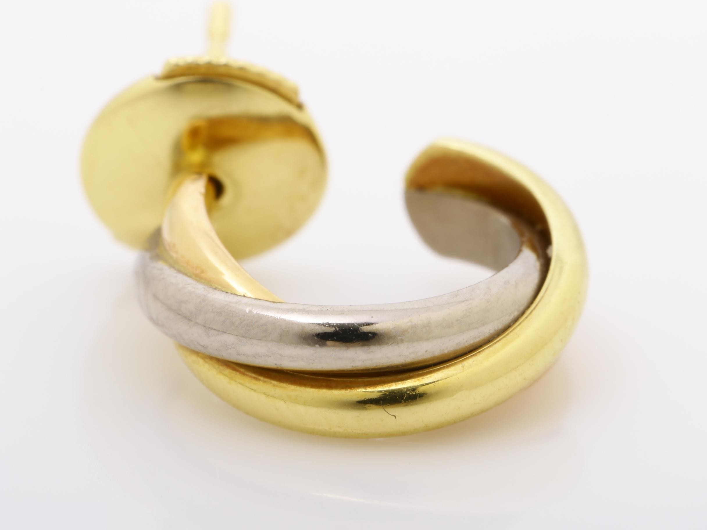 Trinity (precious metal) earrings, 750PG/YG/WG, 4.6g — view 2