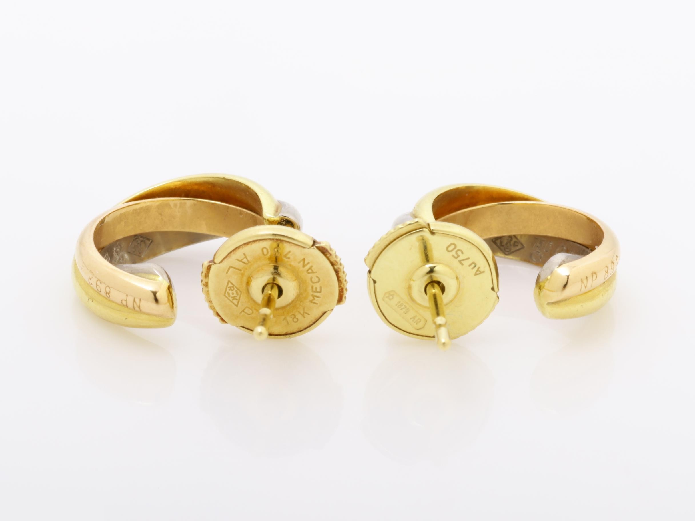 Trinity (precious metal) earrings, 750PG/YG/WG, 4.6g — view 4