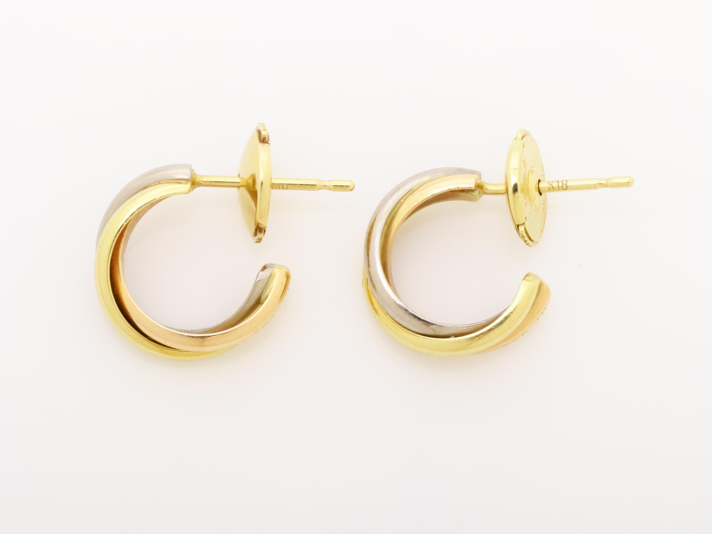 Trinity (precious metal) earrings, 750PG/YG/WG, 4.6g — view 5