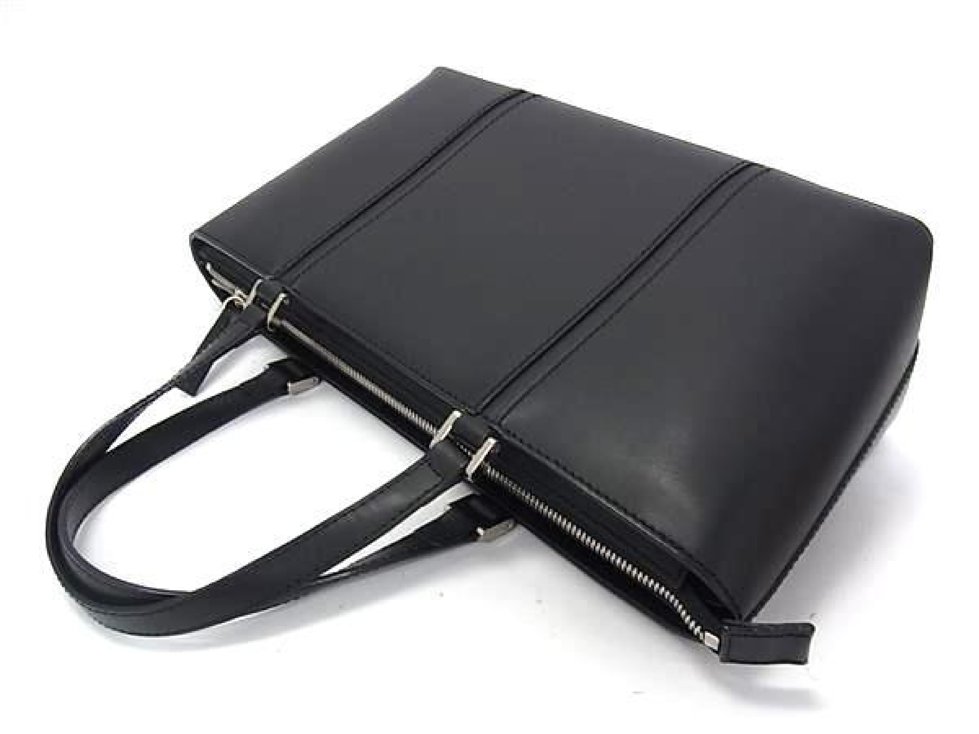 Leather Nova Check Interior Tote Bag for Women, Black, FY3331 Handbag — view 3